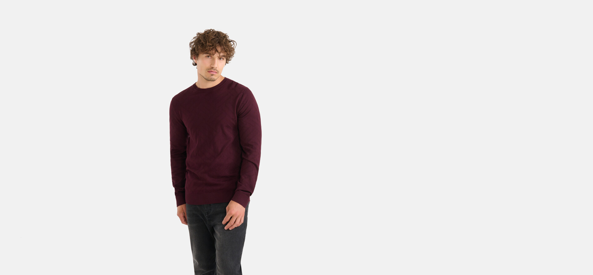 Diagonaler Pullover Bordeaux SHOEBY MEN