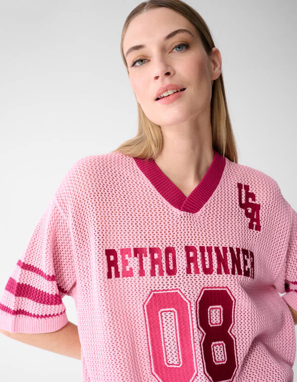 Oversized Baseball-T-Shirt Rosa SHOEBY WOMEN