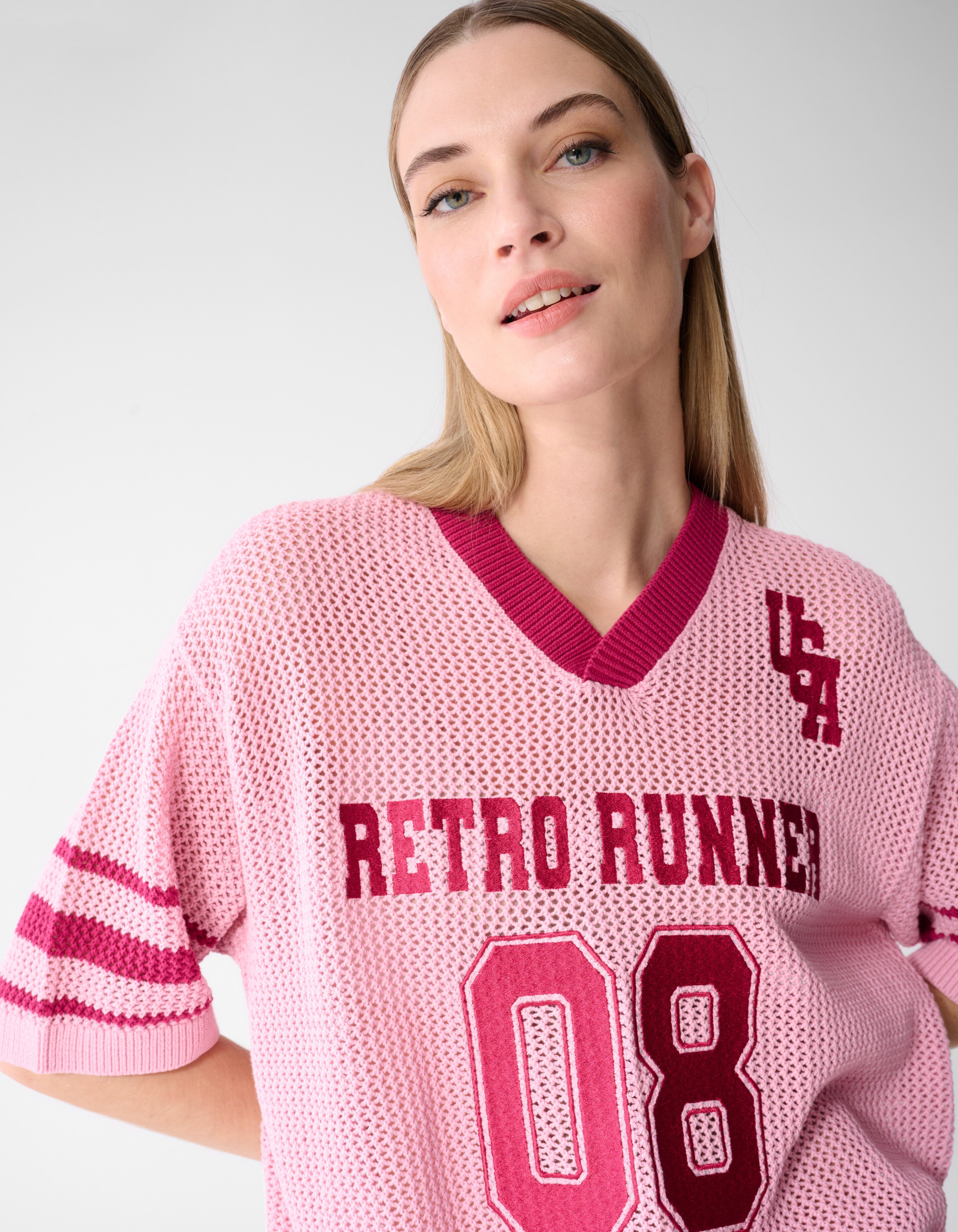 Oversized Baseball-T-Shirt Rosa SHOEBY WOMEN