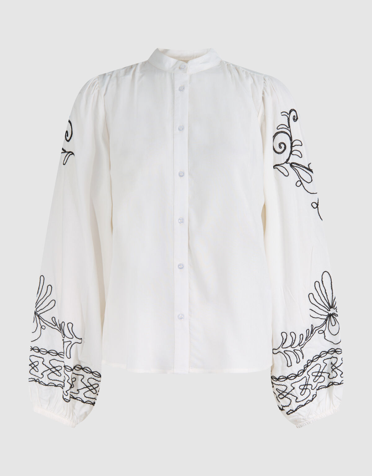 Cord-Stickerei Bluse Gebroken Wit SHOEBY WOMEN