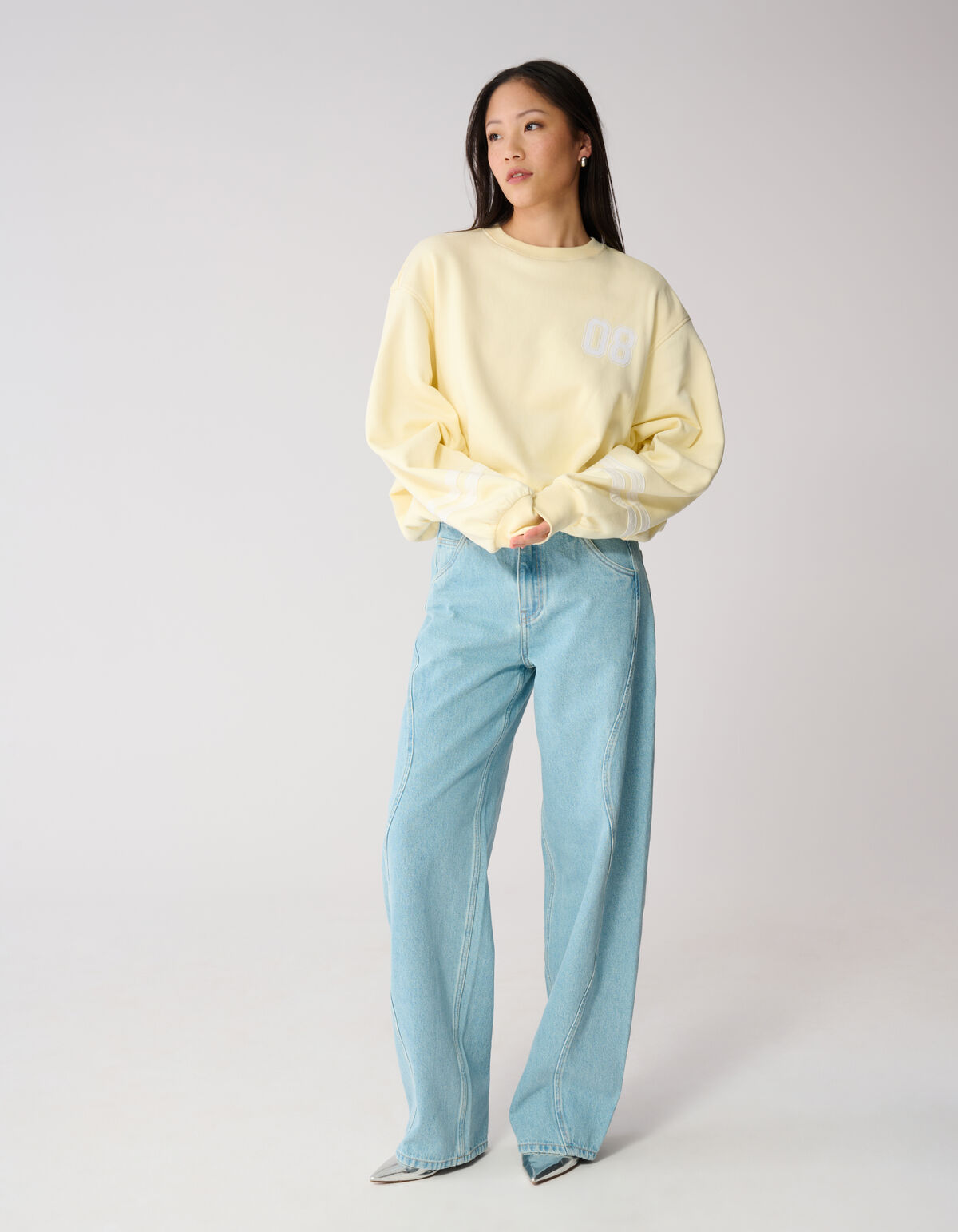 Varsity-Cord-Pullover Hellgelb SHOEBY WOMEN