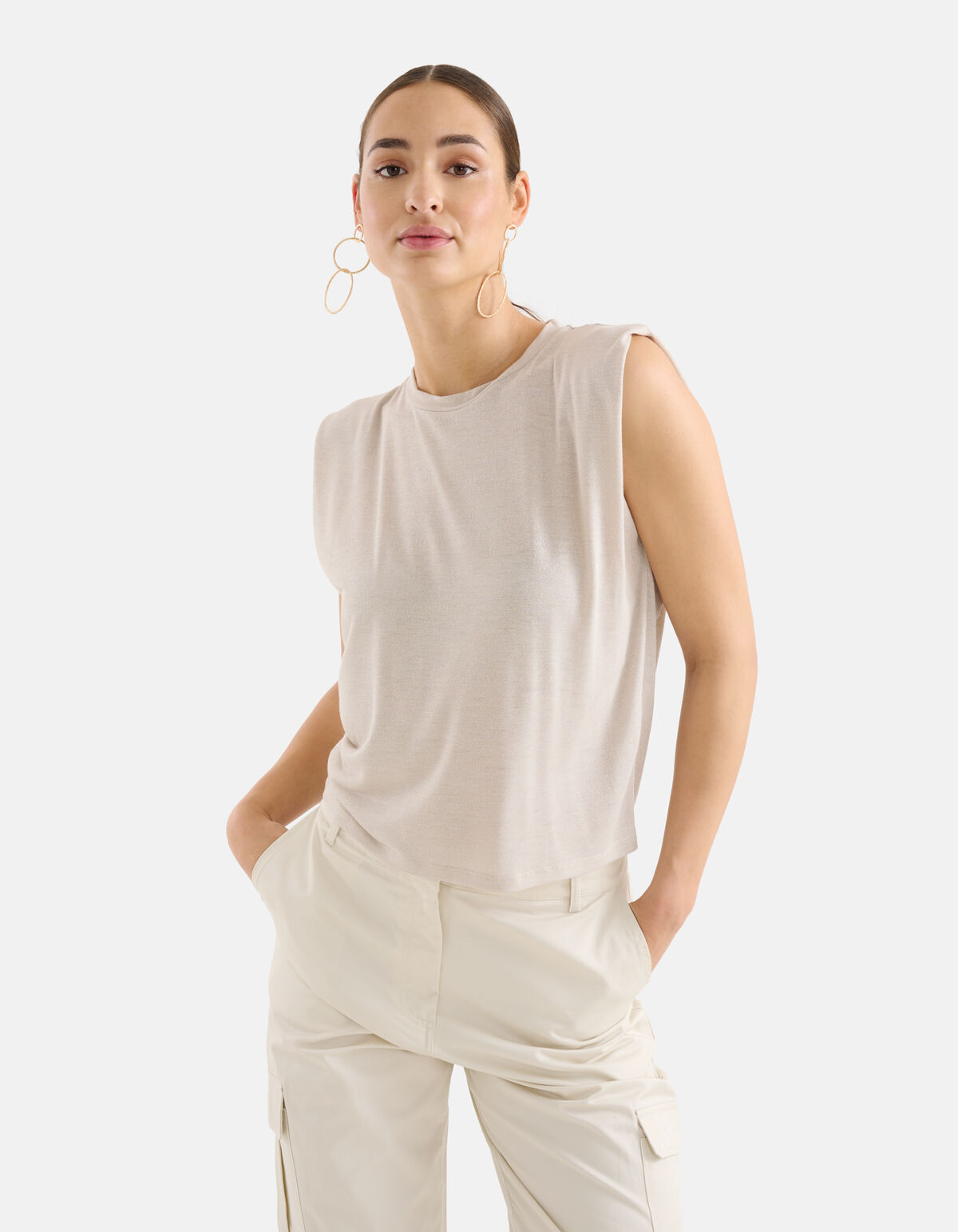 Glitzer-T-Shirt Silber SHOEBY WOMEN