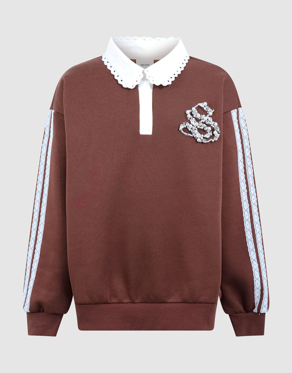 Oversized-Polo-Pullover Braun SHOEBY GIRLS
