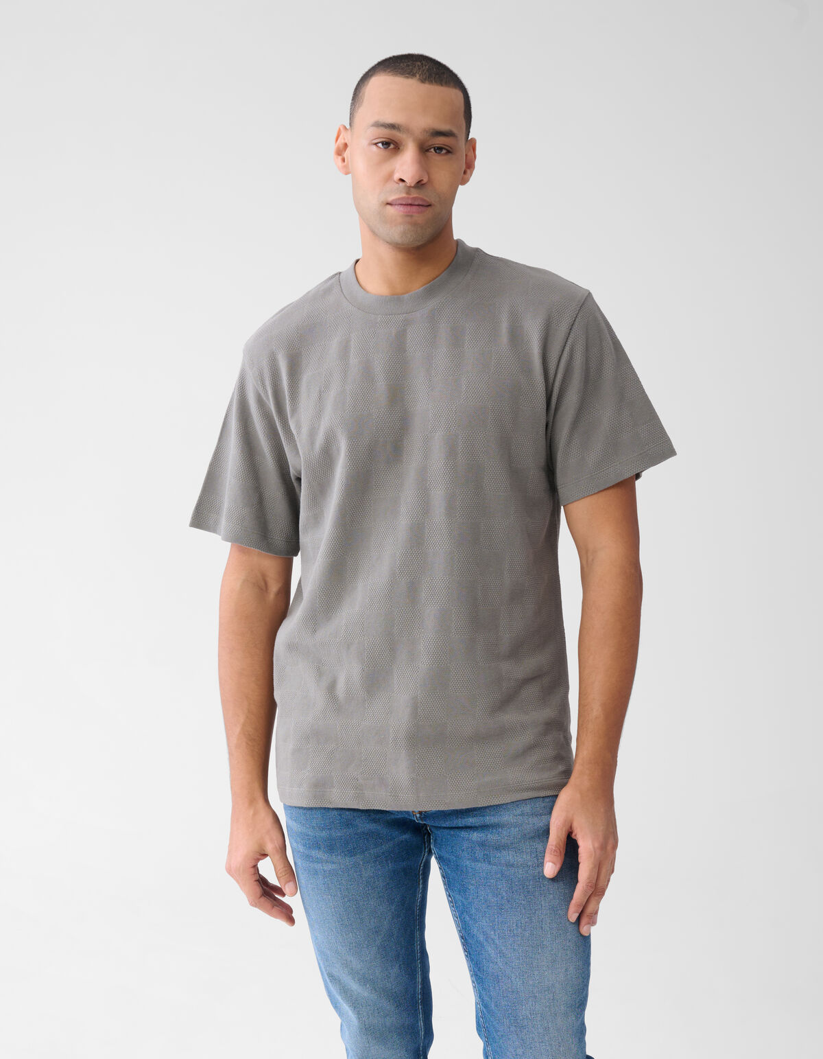 Patchwork-T-Shirt Dunkelgrün SHOEBY MEN