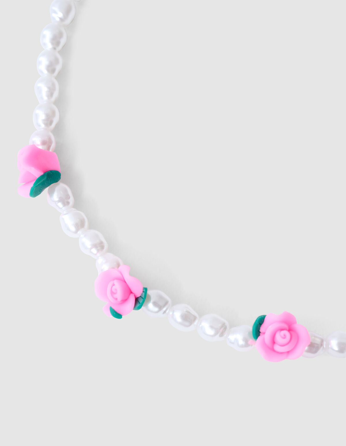 Perlenkette mit Perlenrose rosa SHOEBY ACCESSOIRES