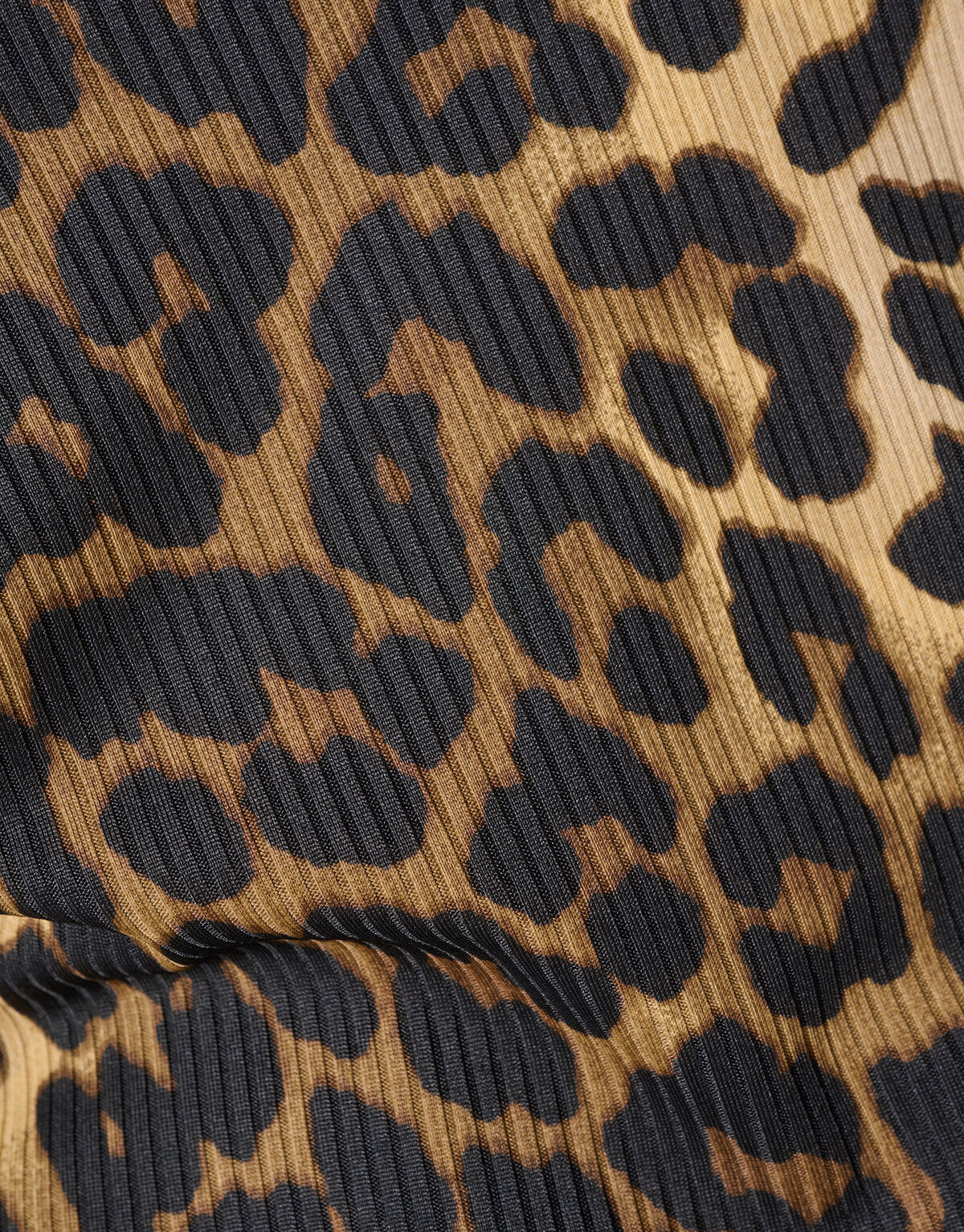 Leoparden-Top aus Ripp-Jersey Braun SHOEBY WOMEN