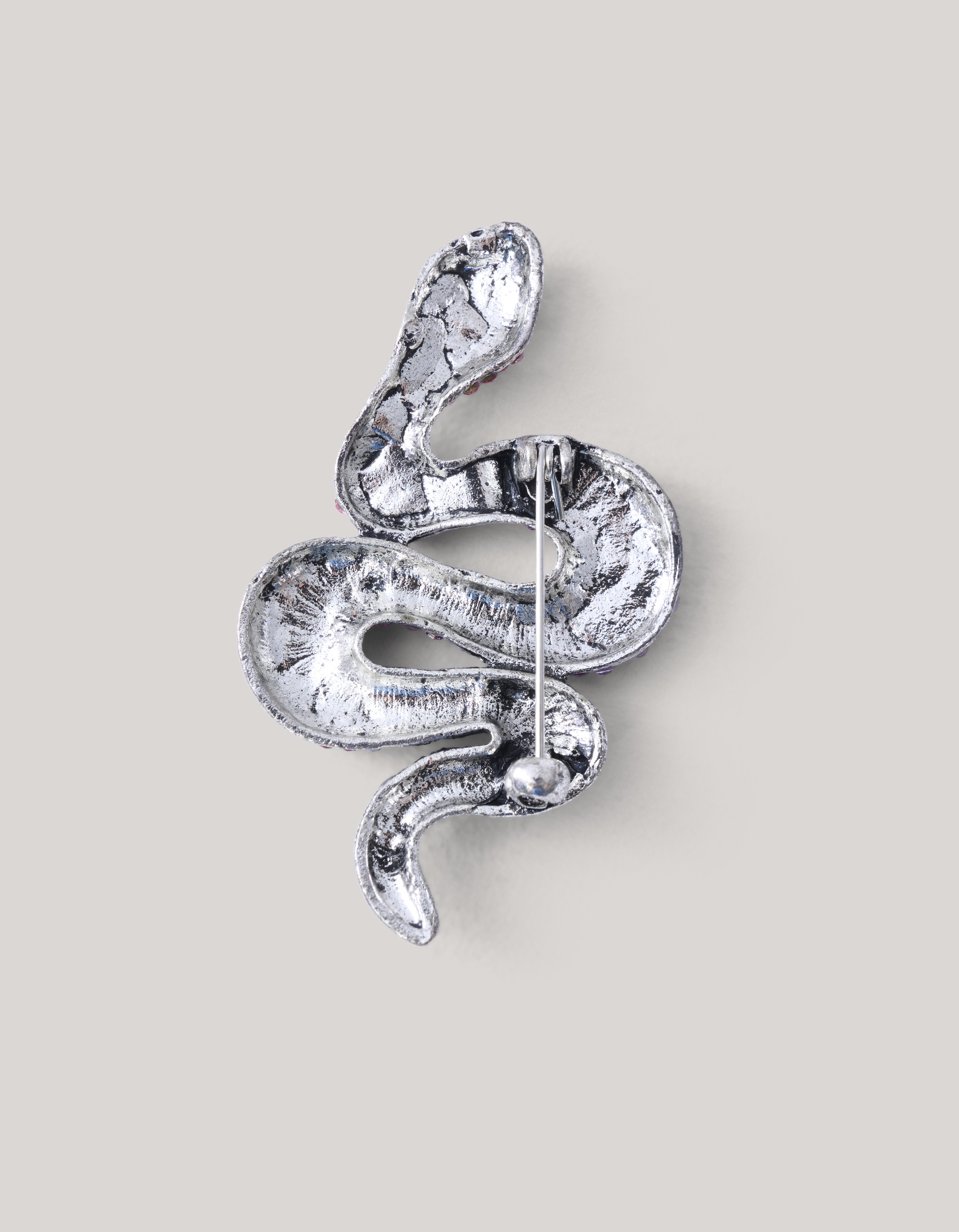 Strass Schlangenbrosche Silber SHOEBY ACCESSOIRES