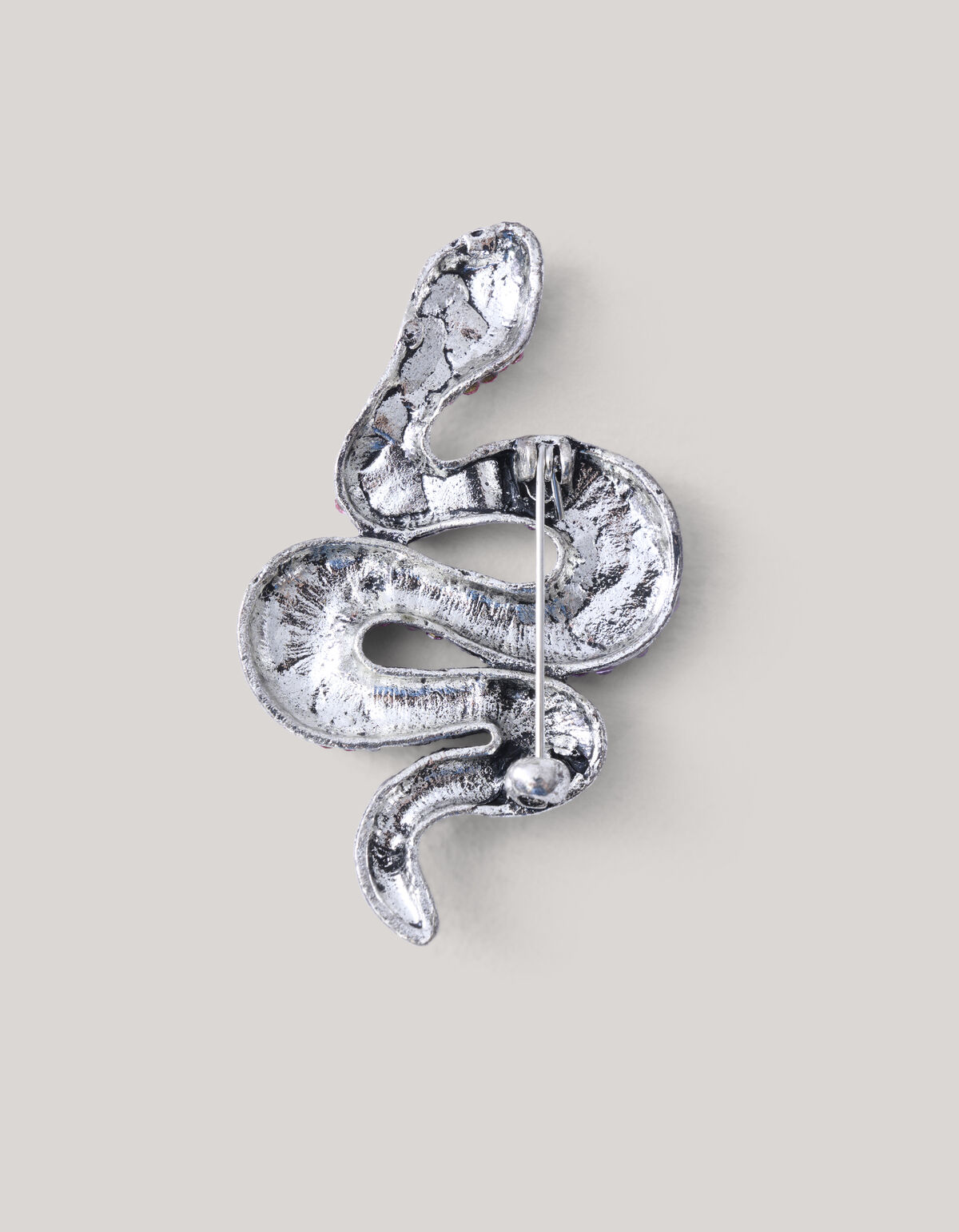 Strass Schlangenbrosche Silber SHOEBY ACCESSOIRES