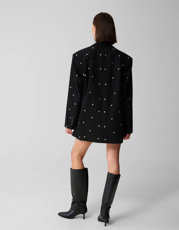 Oversized-Blazer mit Nieten Schwarz SHOEBY WOMEN