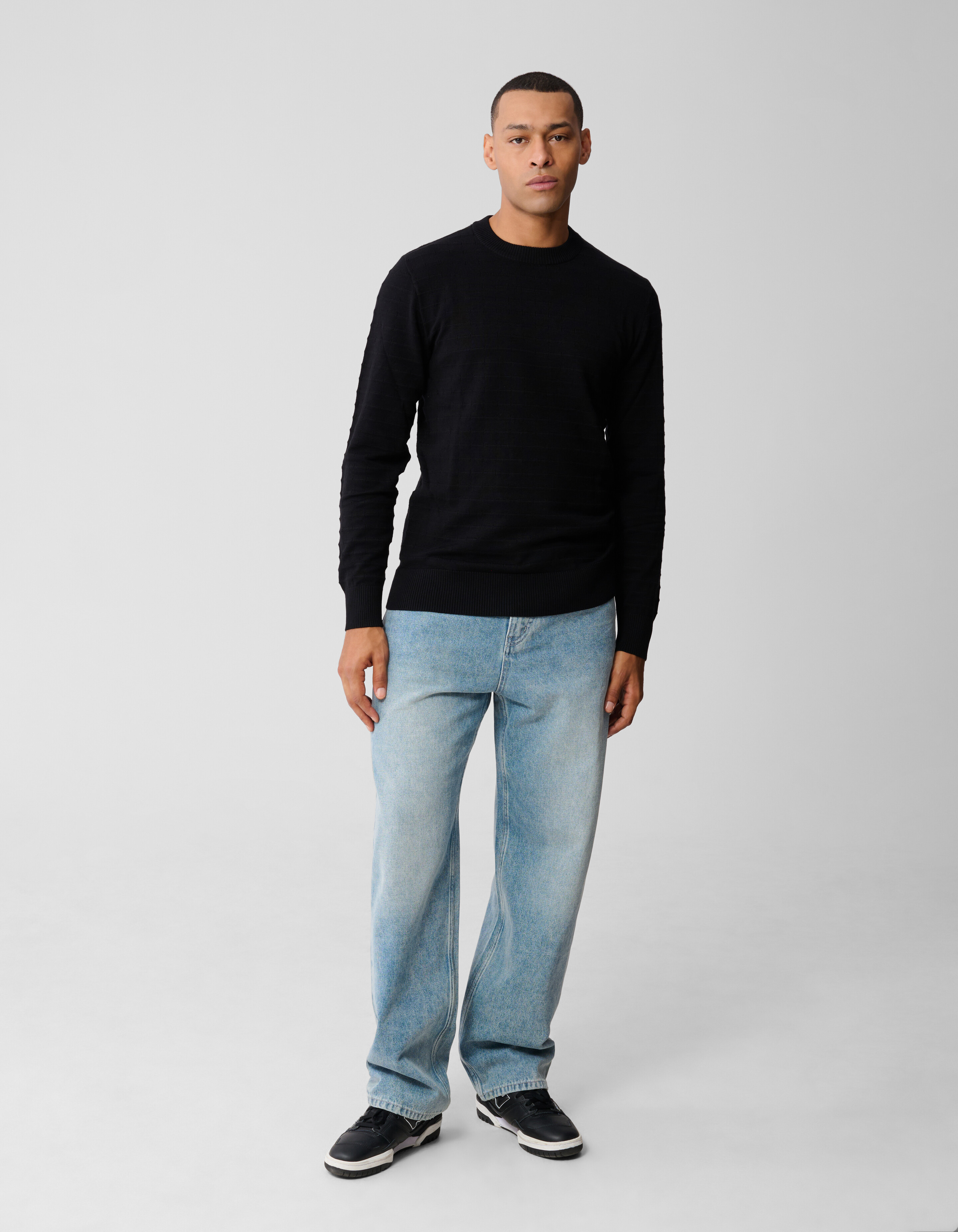 Struktur Pullover Schwarz SHOEBY MEN