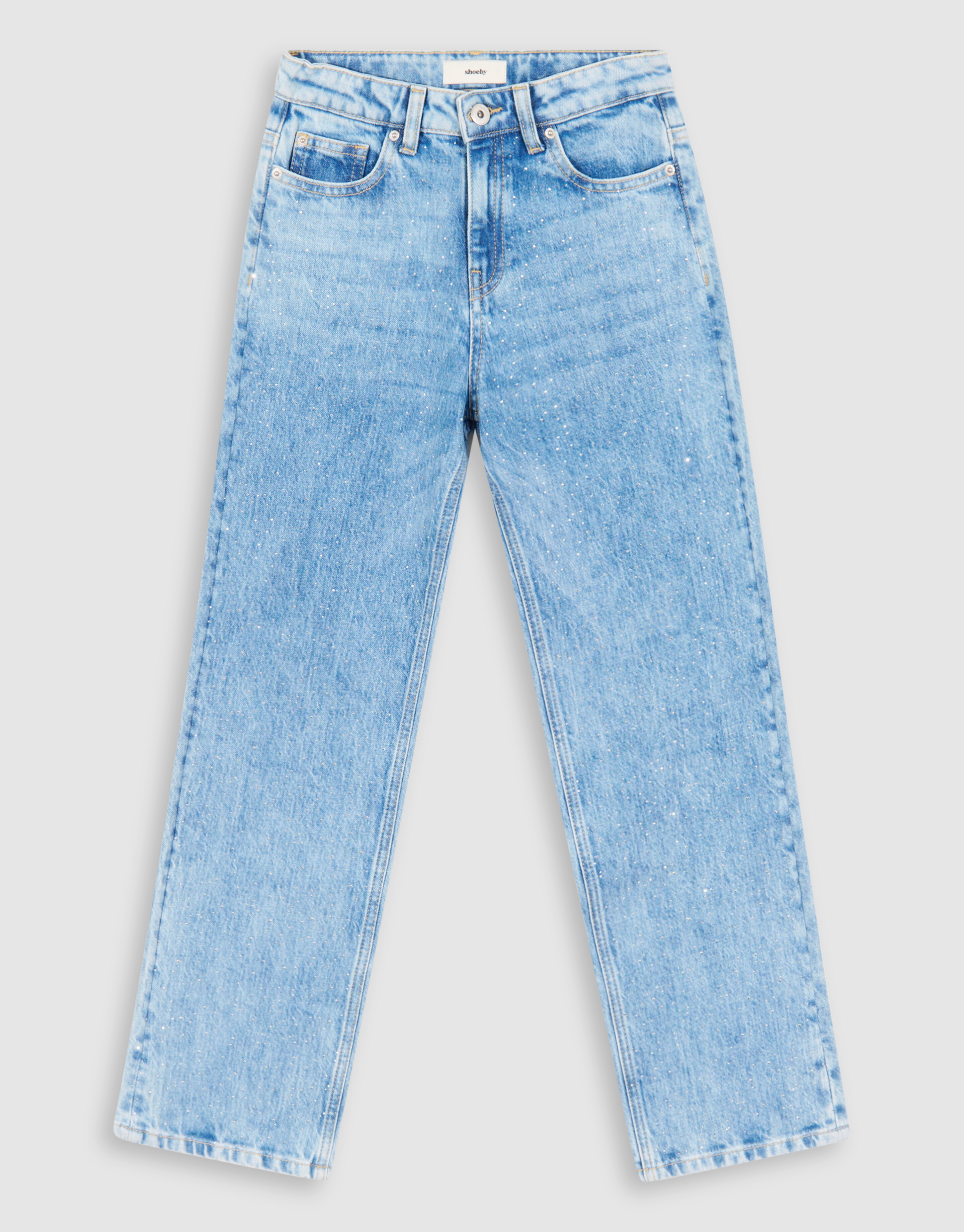 Strass Straight Fit Jeans Blau SHOEBY GIRLS