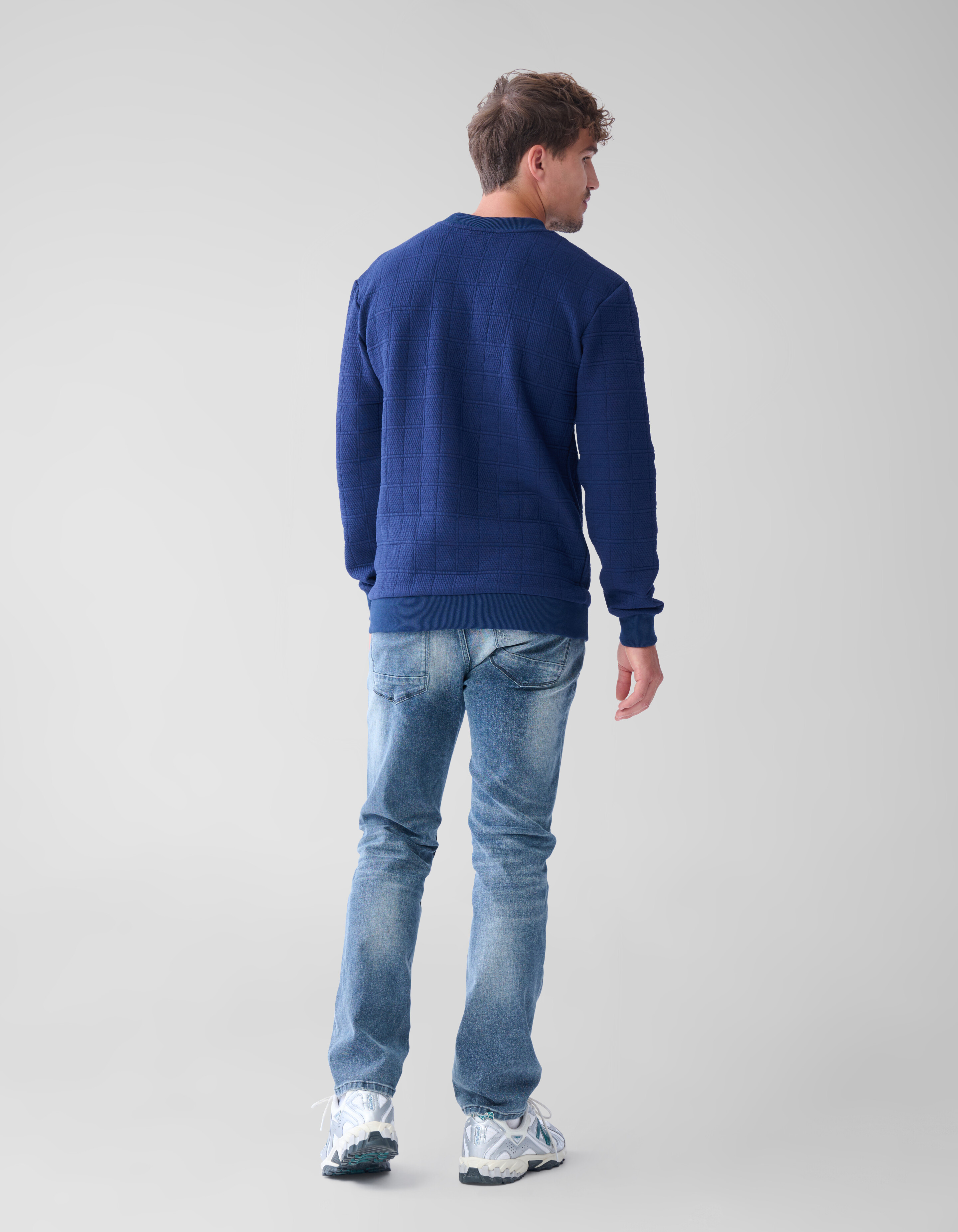 Struktur Pullover Dunkelblau SHOEBY MEN