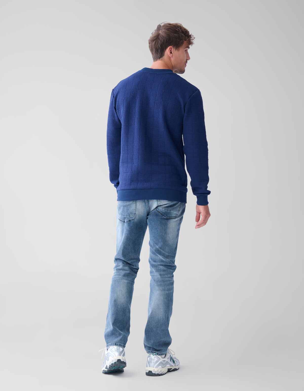 Struktur Pullover Dunkelblau SHOEBY MEN