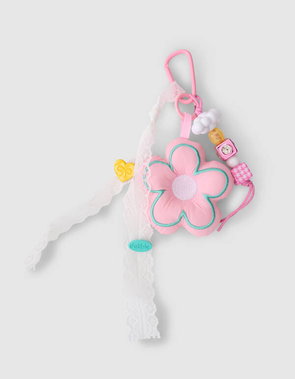 Lustiger Blumen Schlüsselanhänger Hellrosa SHOEBY ACCESSOIRES