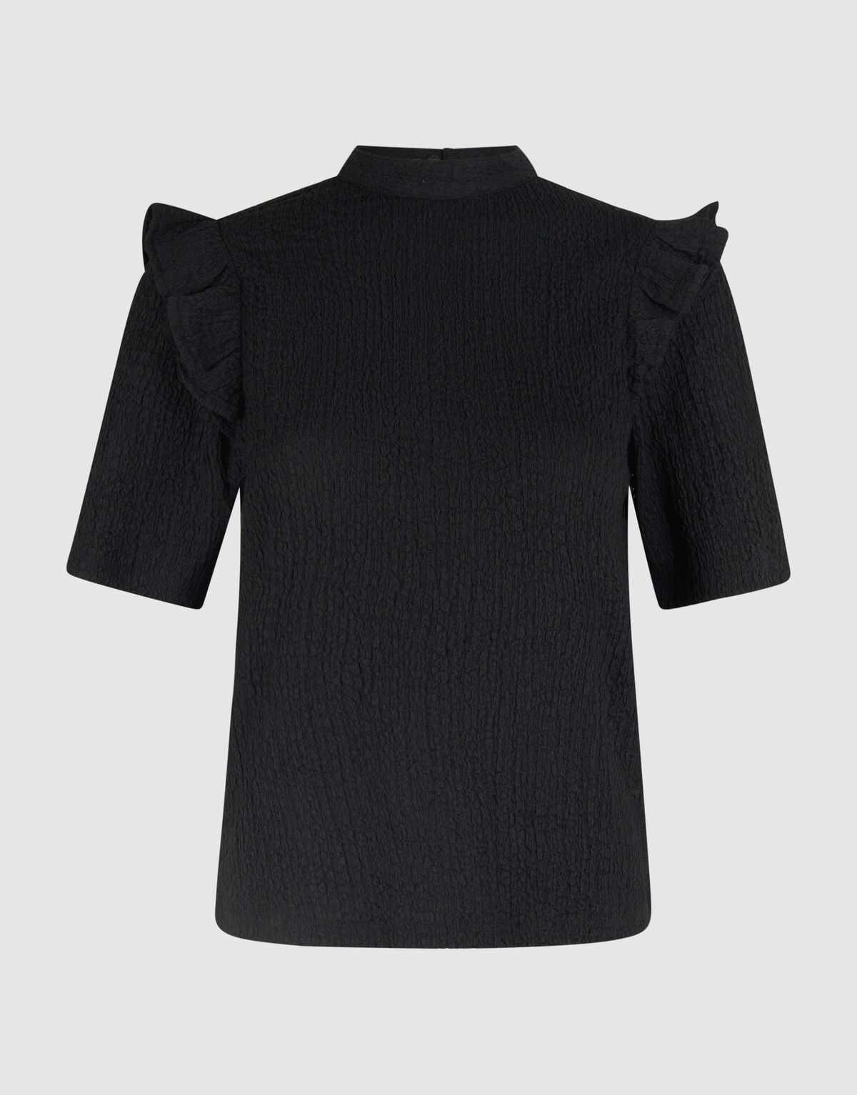 Crinkle Ruffle Top Schwarz SHOEBY WOMEN