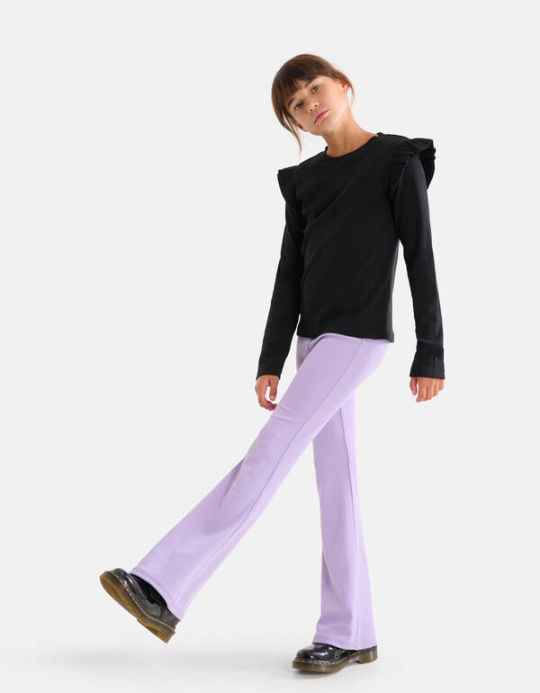 Rib Flared Legging Paars SHOEBY GIRLS