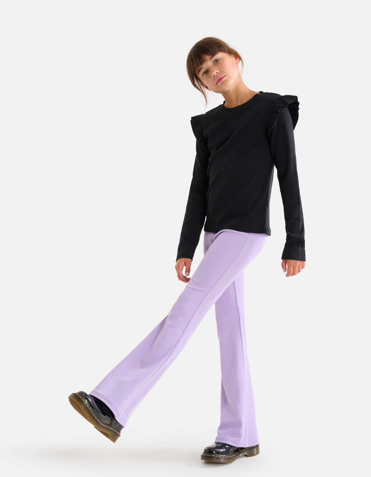 Ausgestellte Rippen-Leggings Lila SHOEBY GIRLS
