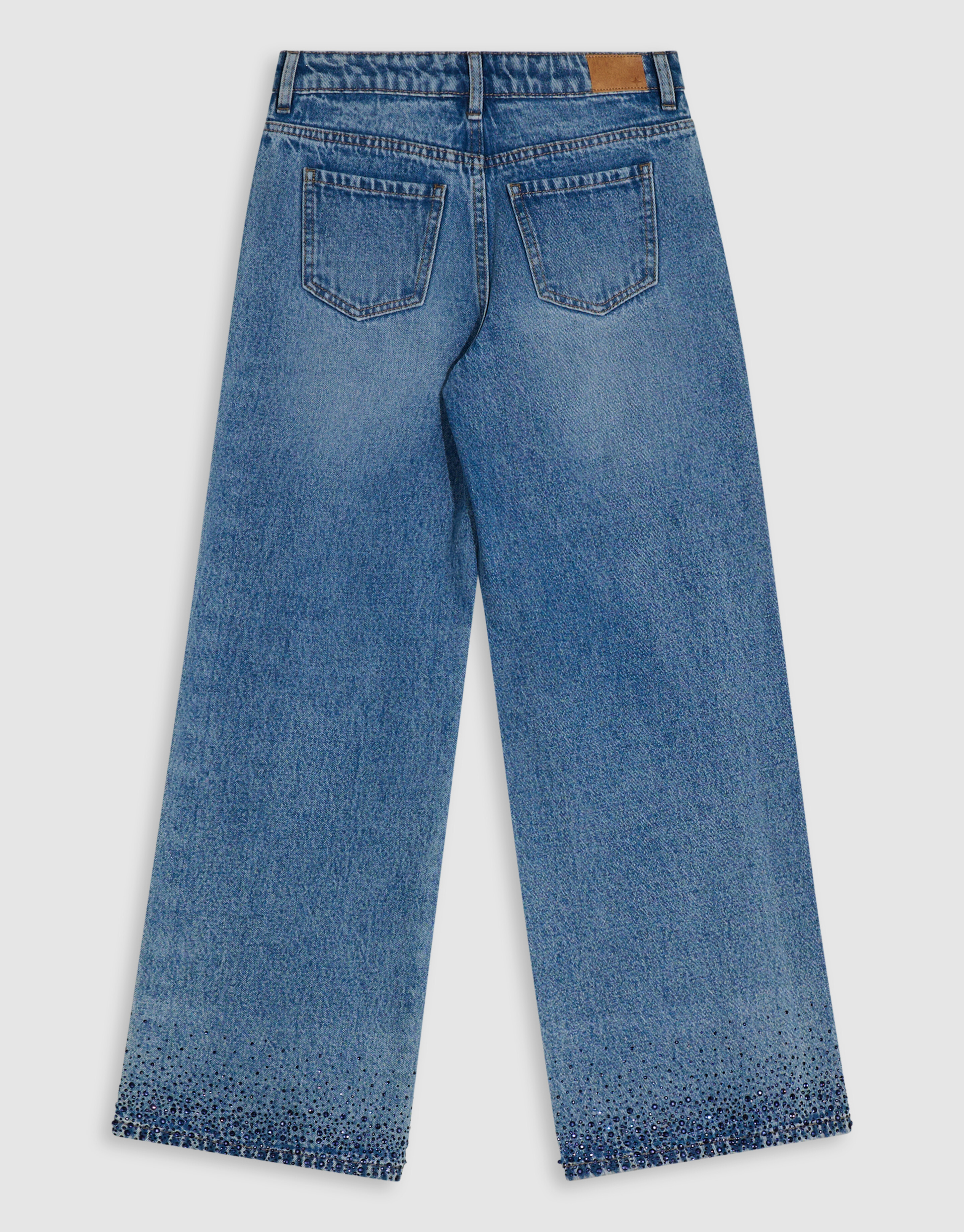 Blue Strass Ultra Wide Leg Fit Jeans Hellblau SHOEBY GIRLS