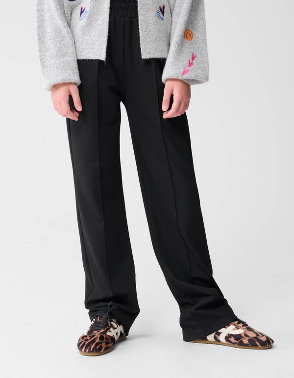 Basic Wide Leg Hose Schwarz SHOEBY GIRLS