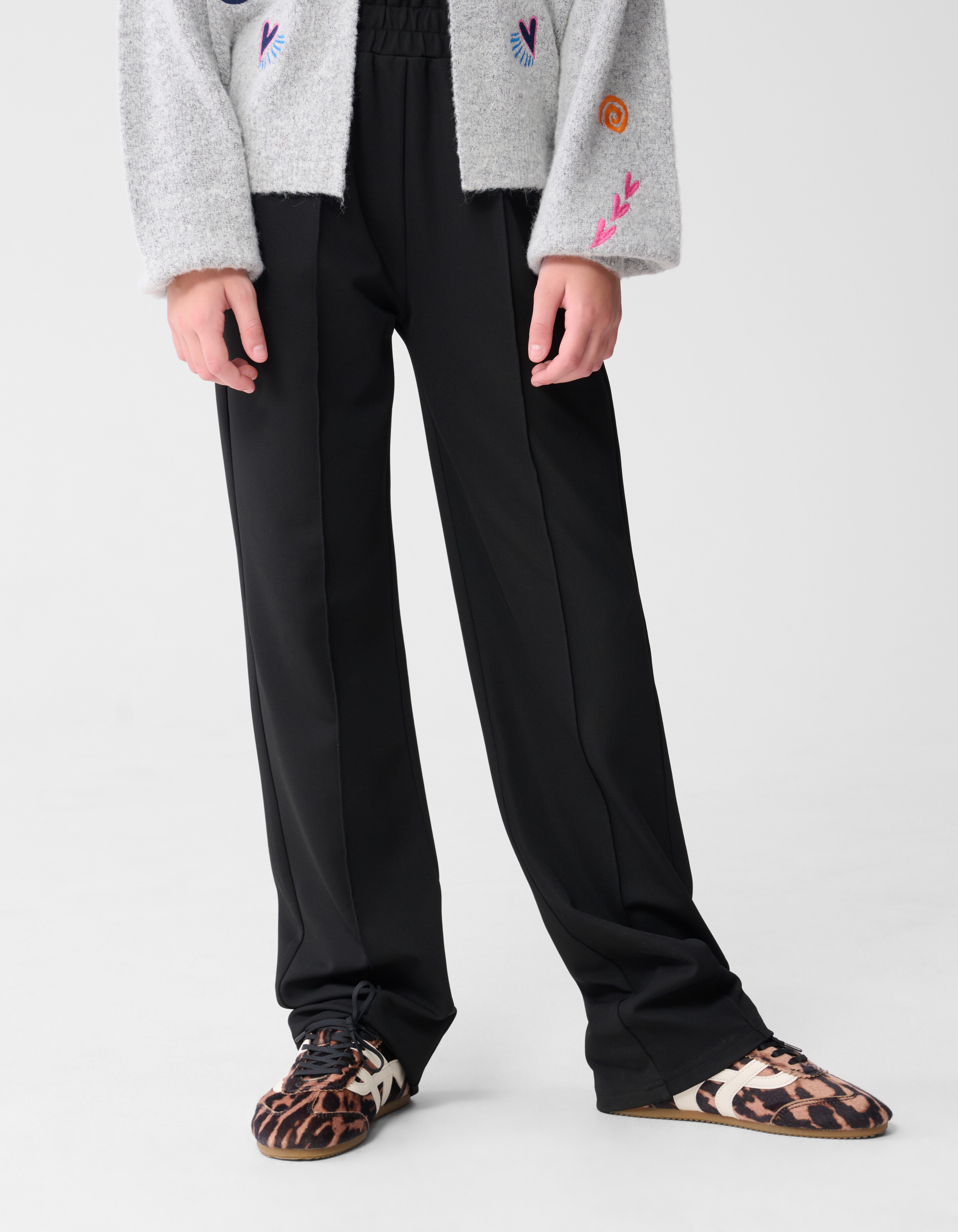 Basic Wide Leg Hose Schwarz SHOEBY GIRLS