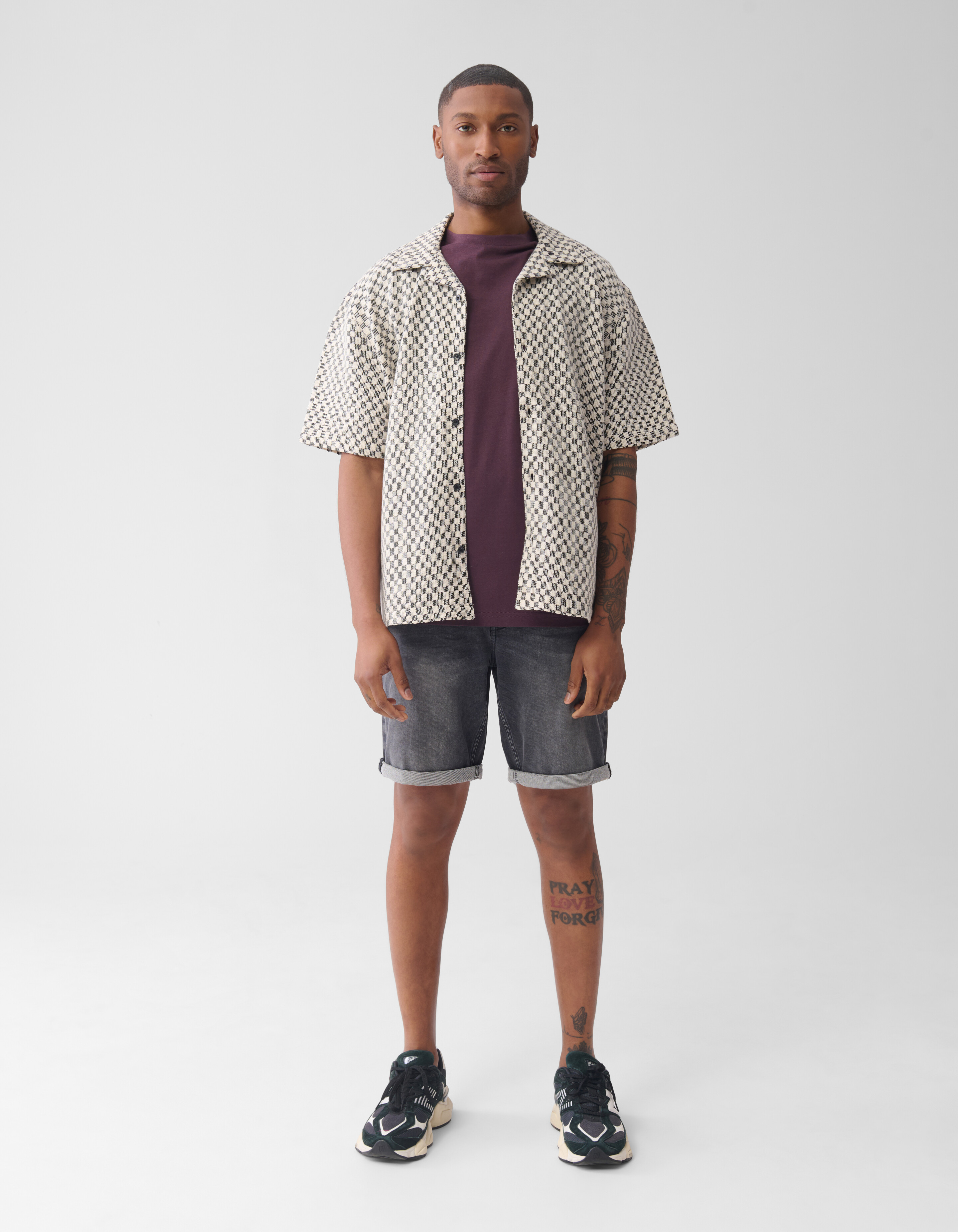 Jacquard Block Overshirt Schwarz SHOEBY MEN
