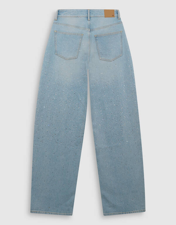 Strass-Wasserfall-Jeans mit Barrel-Passform, geble SHOEBY WOMEN