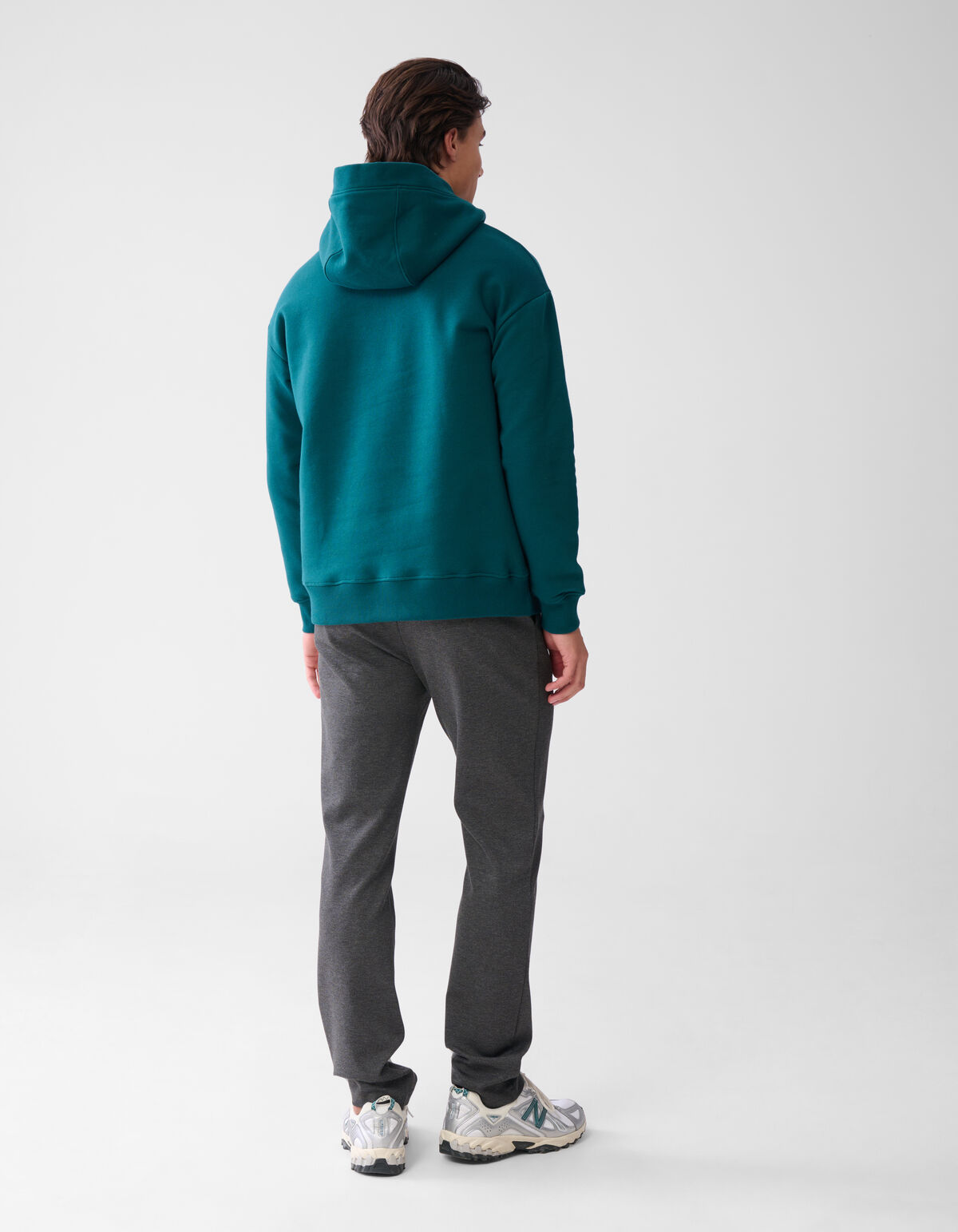 Relaxed Fit Hoodie Donkergroen SHOEBY MEN