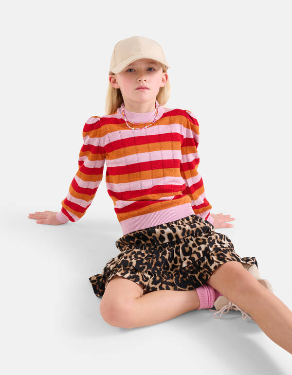Gestreifter Glitzer-Pullover Orange SHOEBY GIRLS