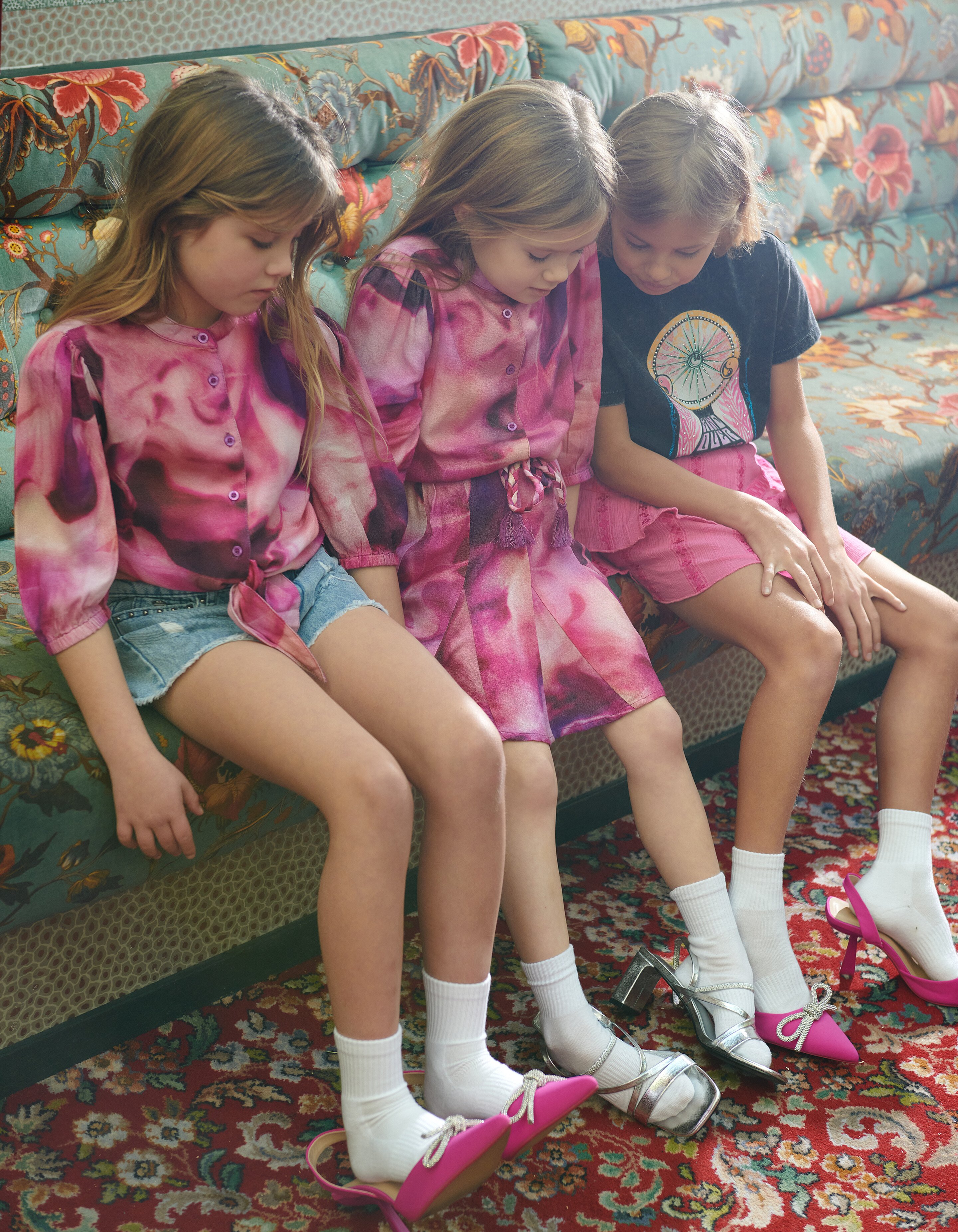 Tie Dye Print Bluse Rosa von Nicolette SHOEBY GIRLS