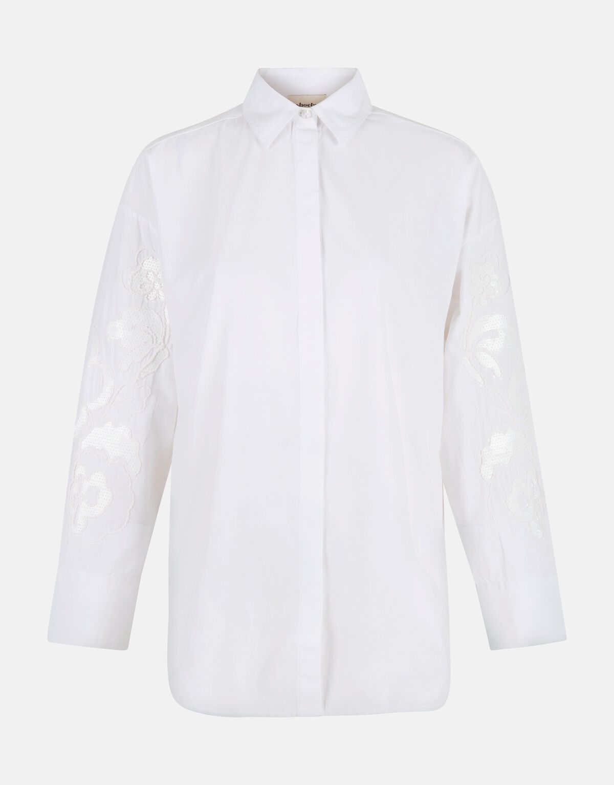 Pailletten Popeline Bluse Weiß SHOEBY WOMEN