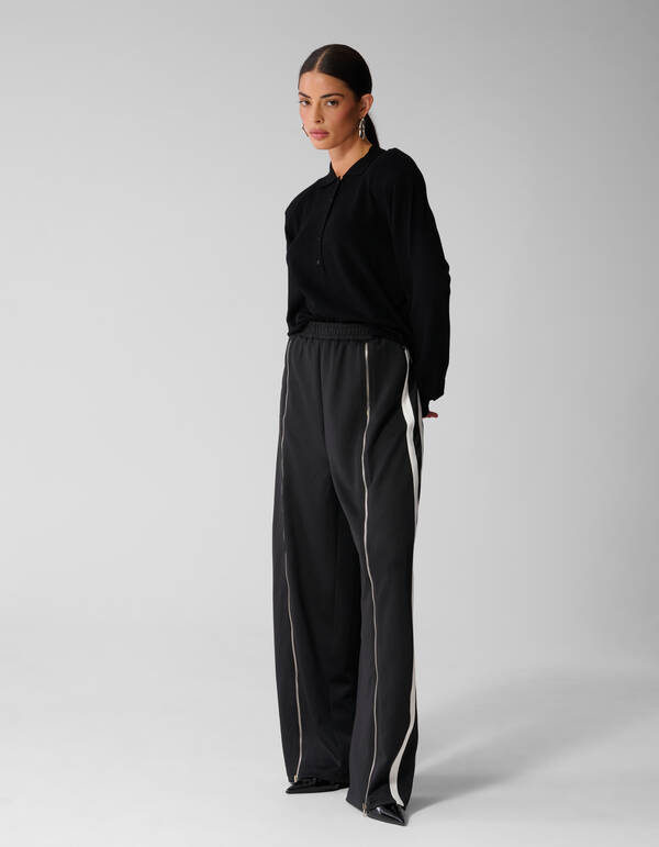 &bdquo;Front Zipper Barrel Fit&ldquo;-Hose in Schwarz SHOEBY WOMEN