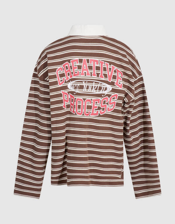 Gestreifter Polo-Pullover Braun SHOEBY BOYS