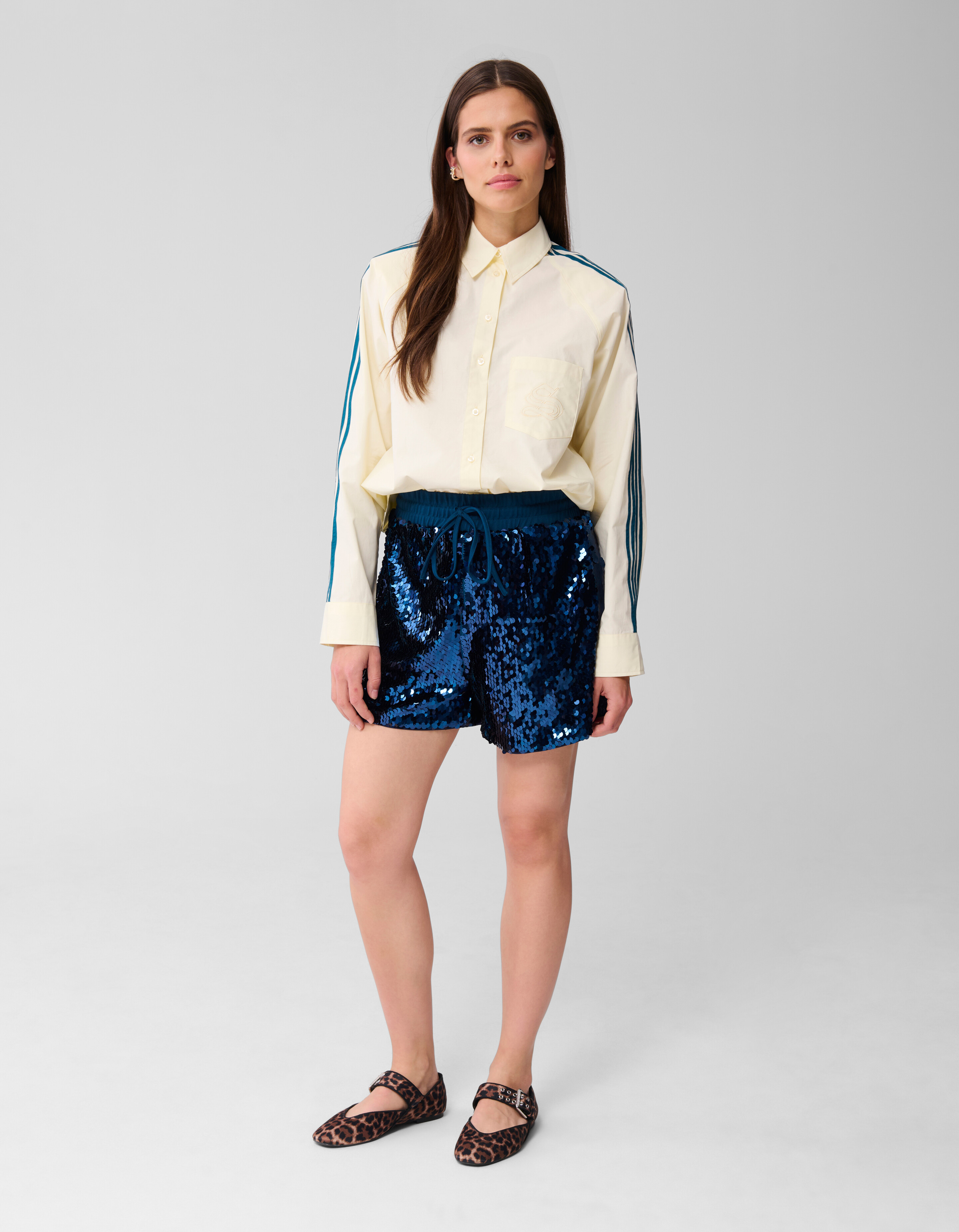 Pailletten Short Blau SHOEBY WOMEN