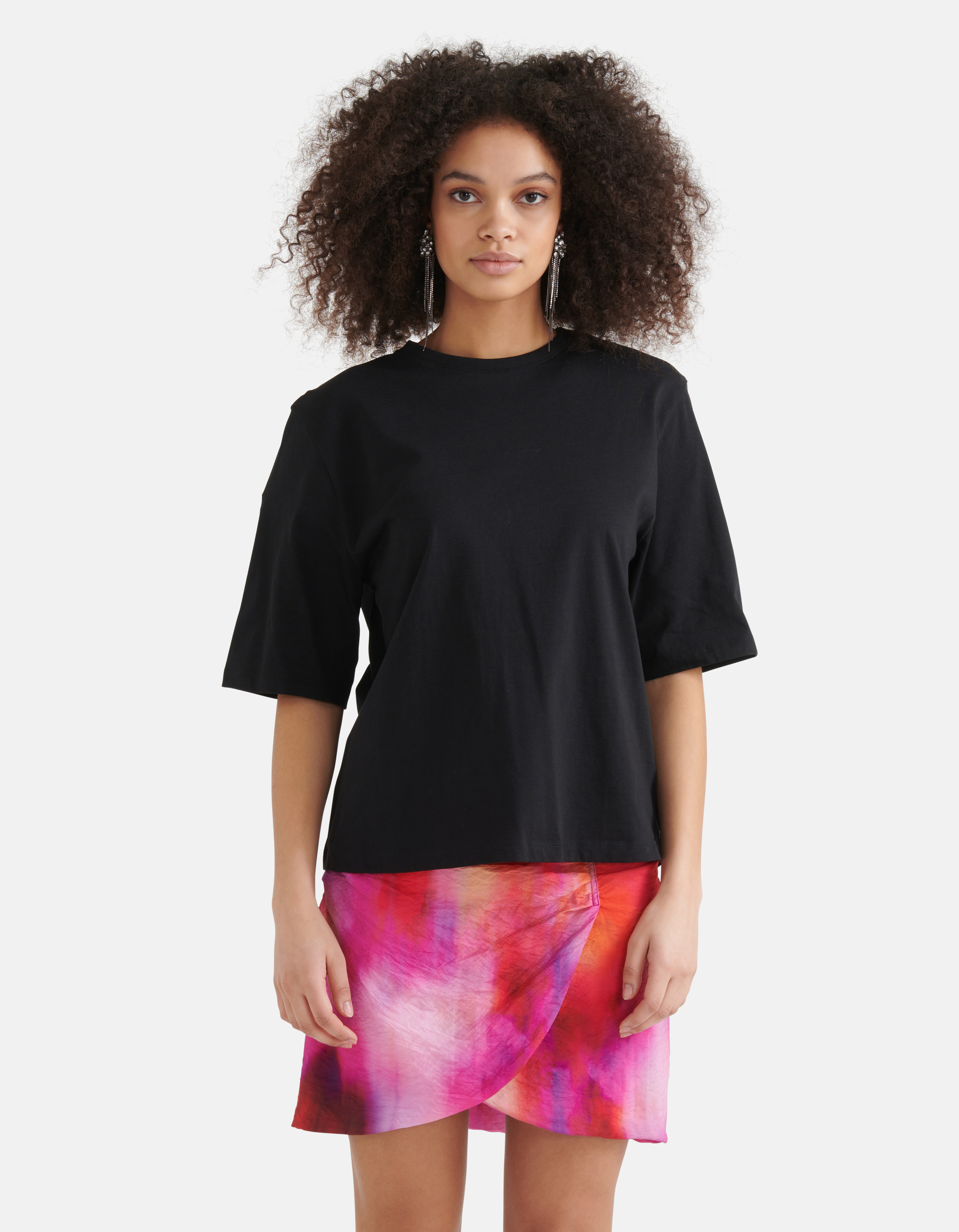 T-Shirt mit Schulterpolster Schwarz SHOEBY WOMEN