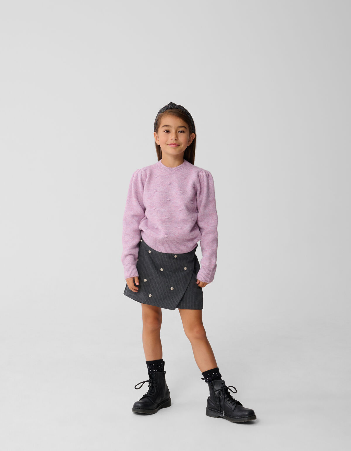 Gepunkteter Strickpullover Lila SHOEBY GIRLS