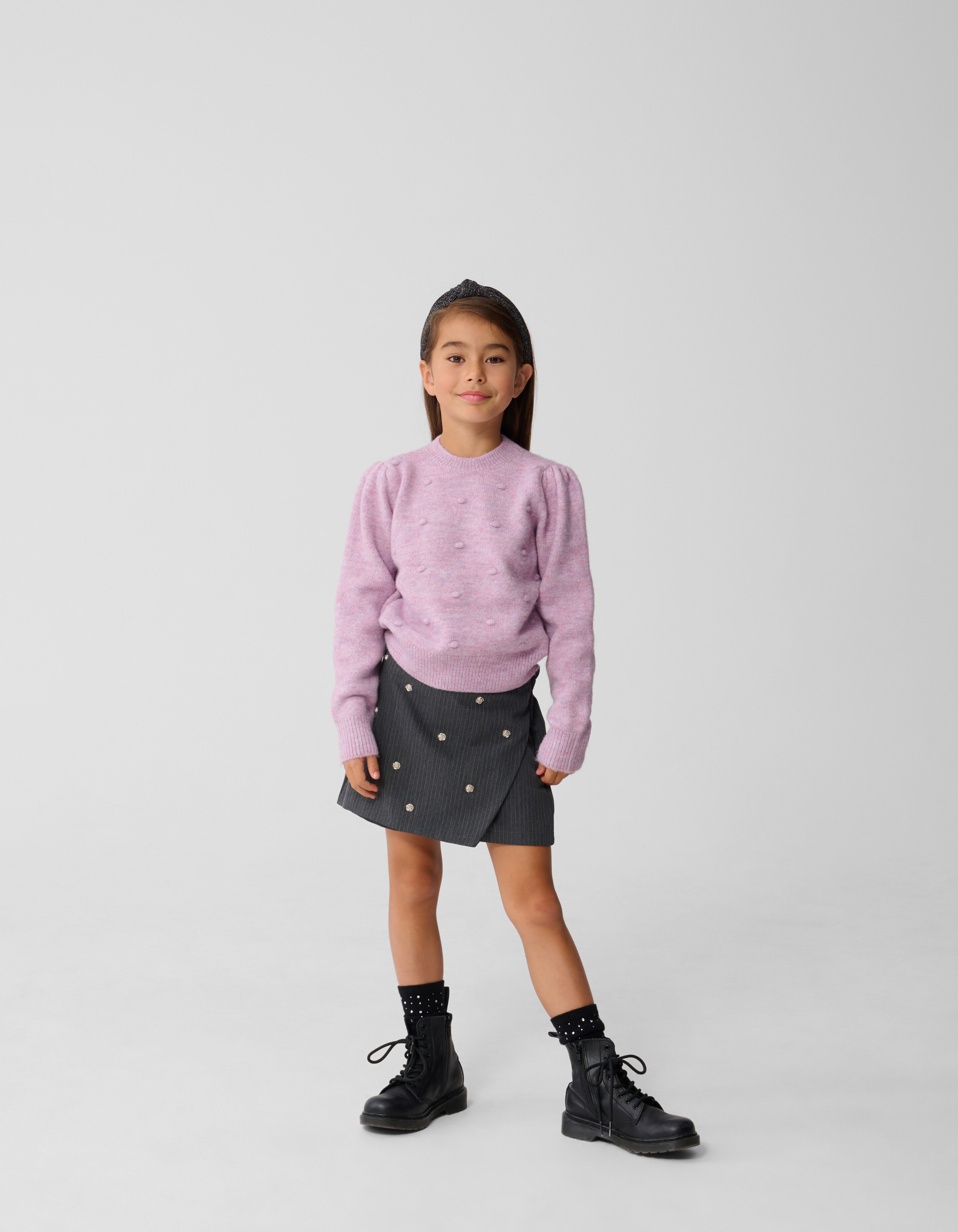 Gepunkteter Strickpullover Lila SHOEBY GIRLS