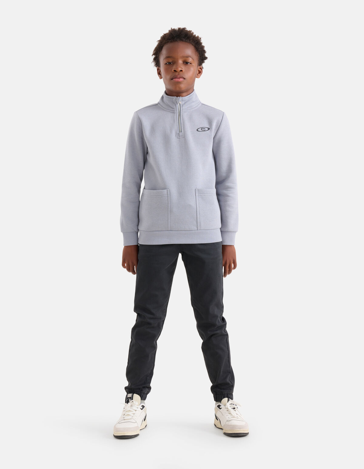 Pullover mit halbem Reißverschluss Grau SHOEBY BOYS