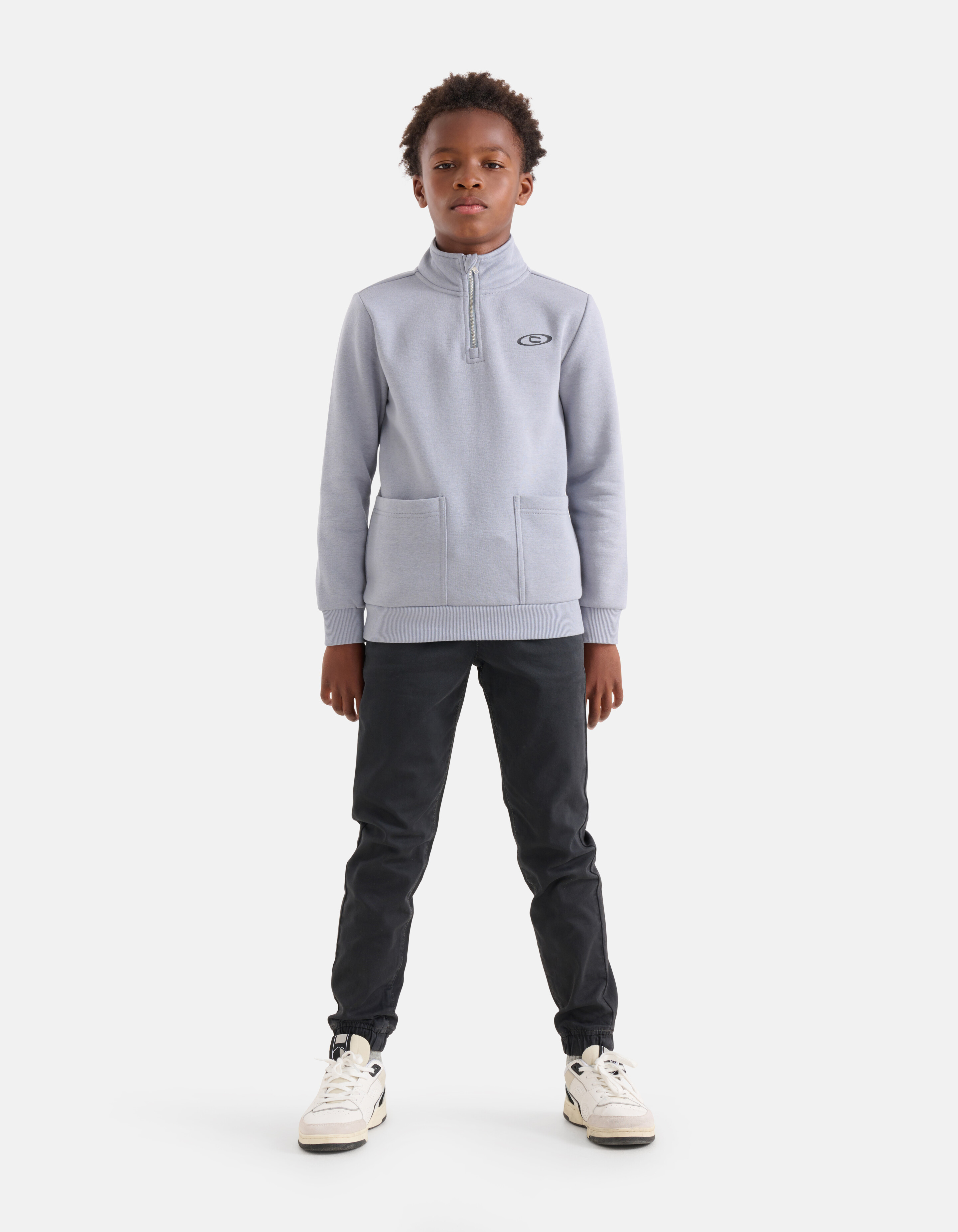Pullover mit halbem Reißverschluss Grau SHOEBY BOYS