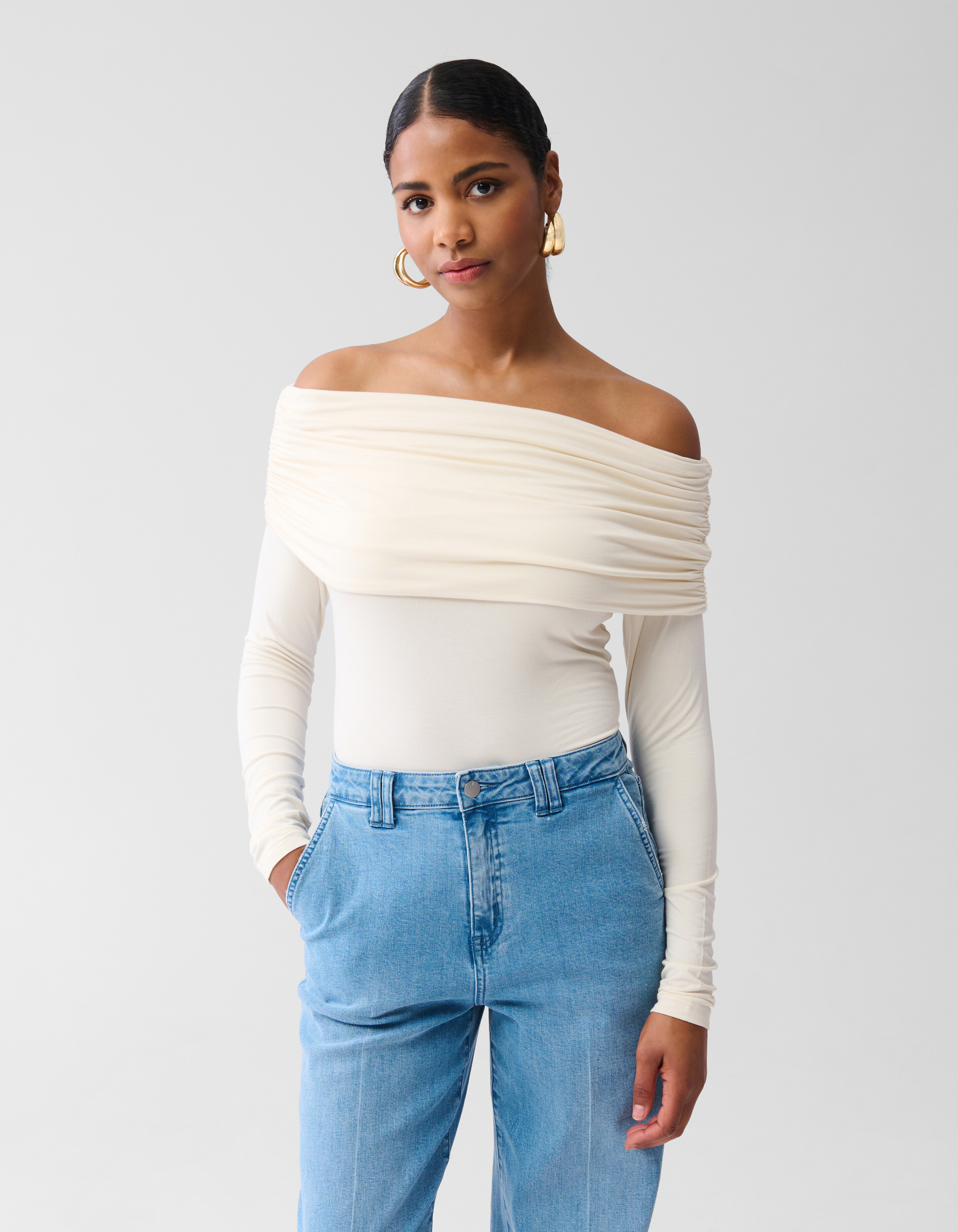 Schulterfreies Top Off White By Fred SHOEBY WOMEN