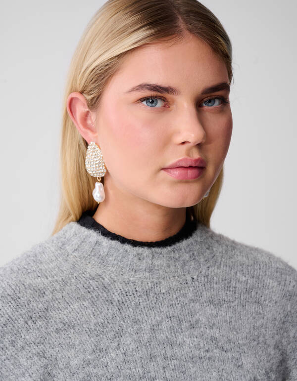 Statement Straß Perlen Ohrringe Gold SHOEBY ACCESSOIRES