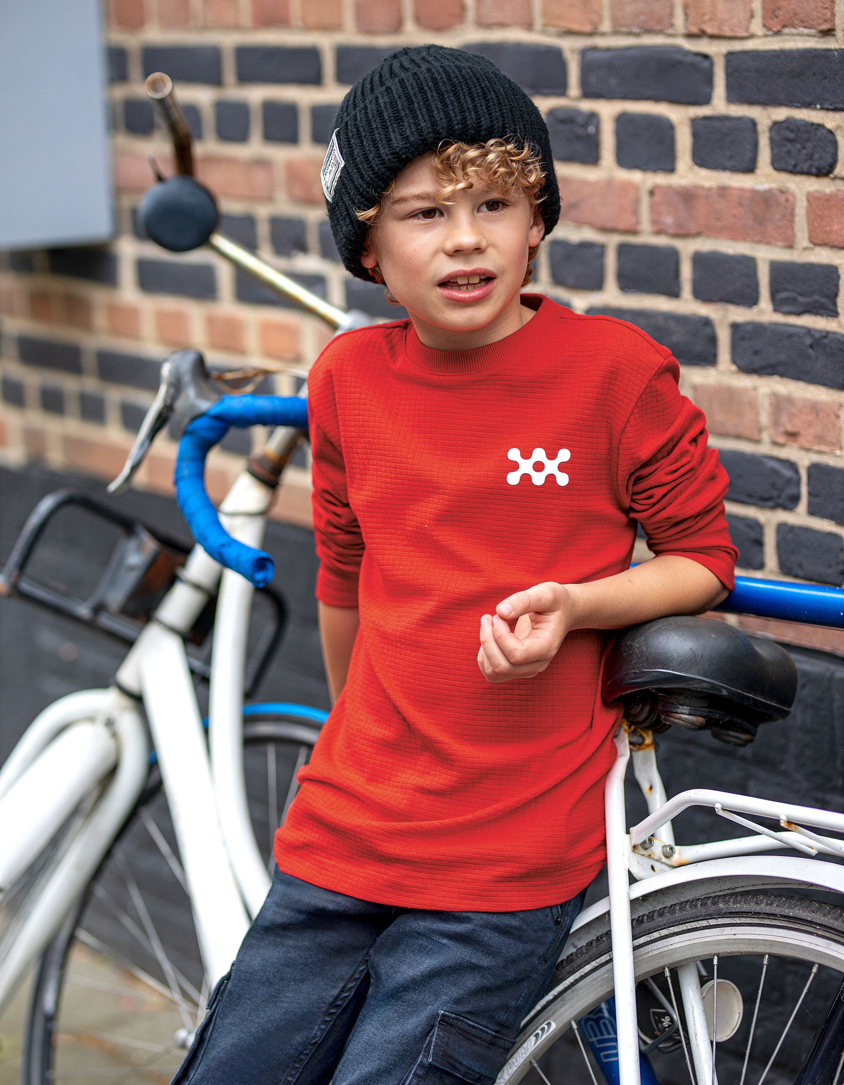 Struktur-Langarmhemd Rot SHOEBY BOYS