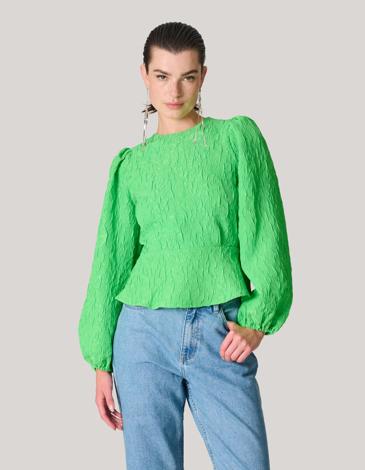 Jacquard-Top Gr&uuml;n SHOEBY WOMEN