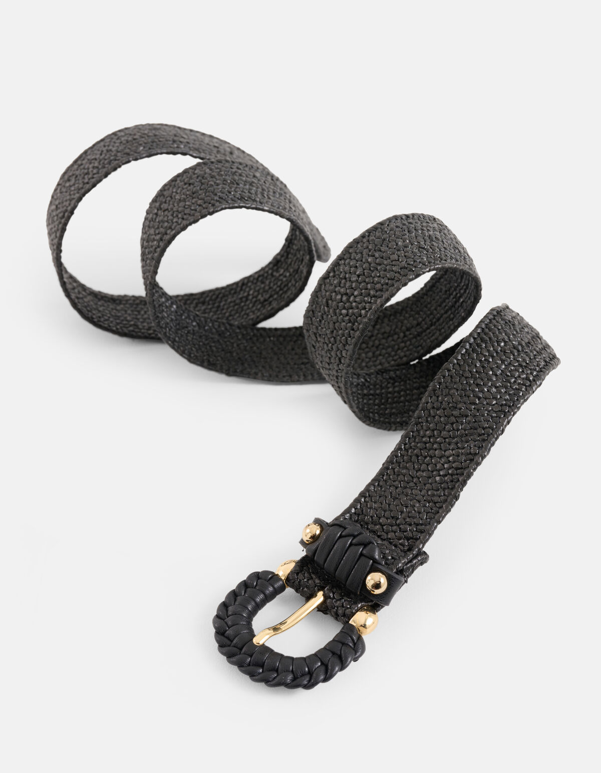 Schmaler Raffia-Gürtel Schwarz SHOEBY ACCESSOIRES