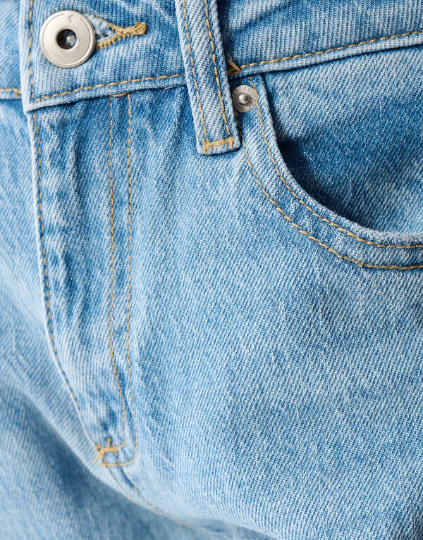 Zerst&ouml;rte Straight Leg Jeans Blauw SHOEBY GIRLS