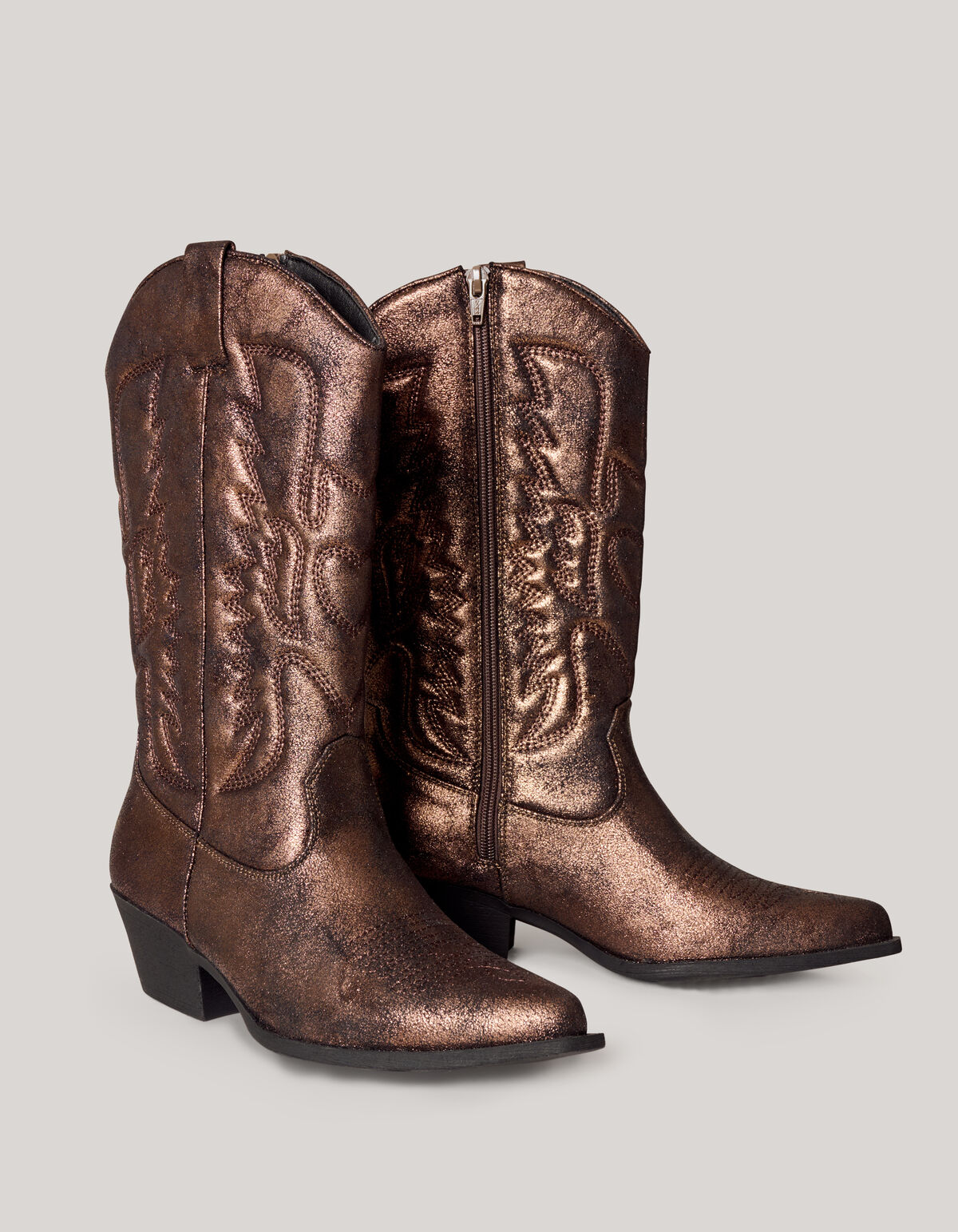 Metallische Cowboystiefel Braun SCHOENEN SHOEBY