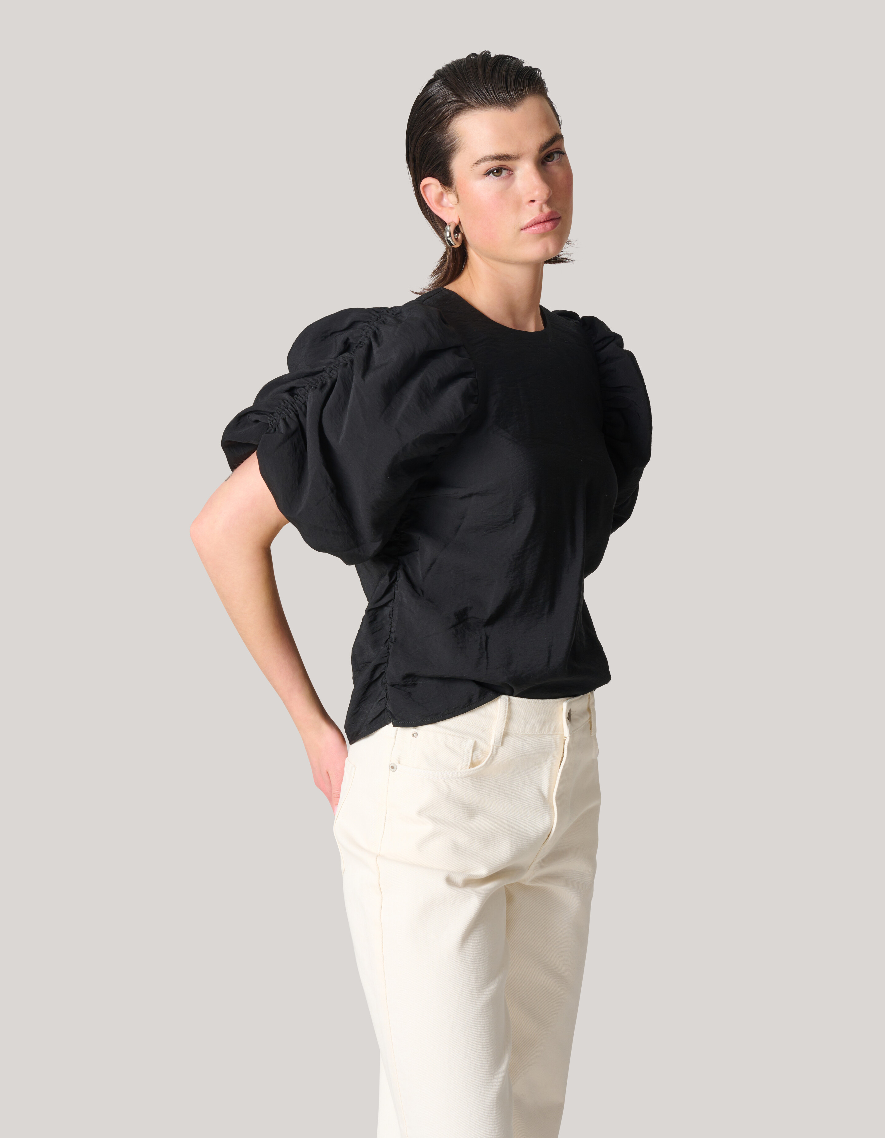 Puffärmeln Top Schwarz SHOEBY WOMEN