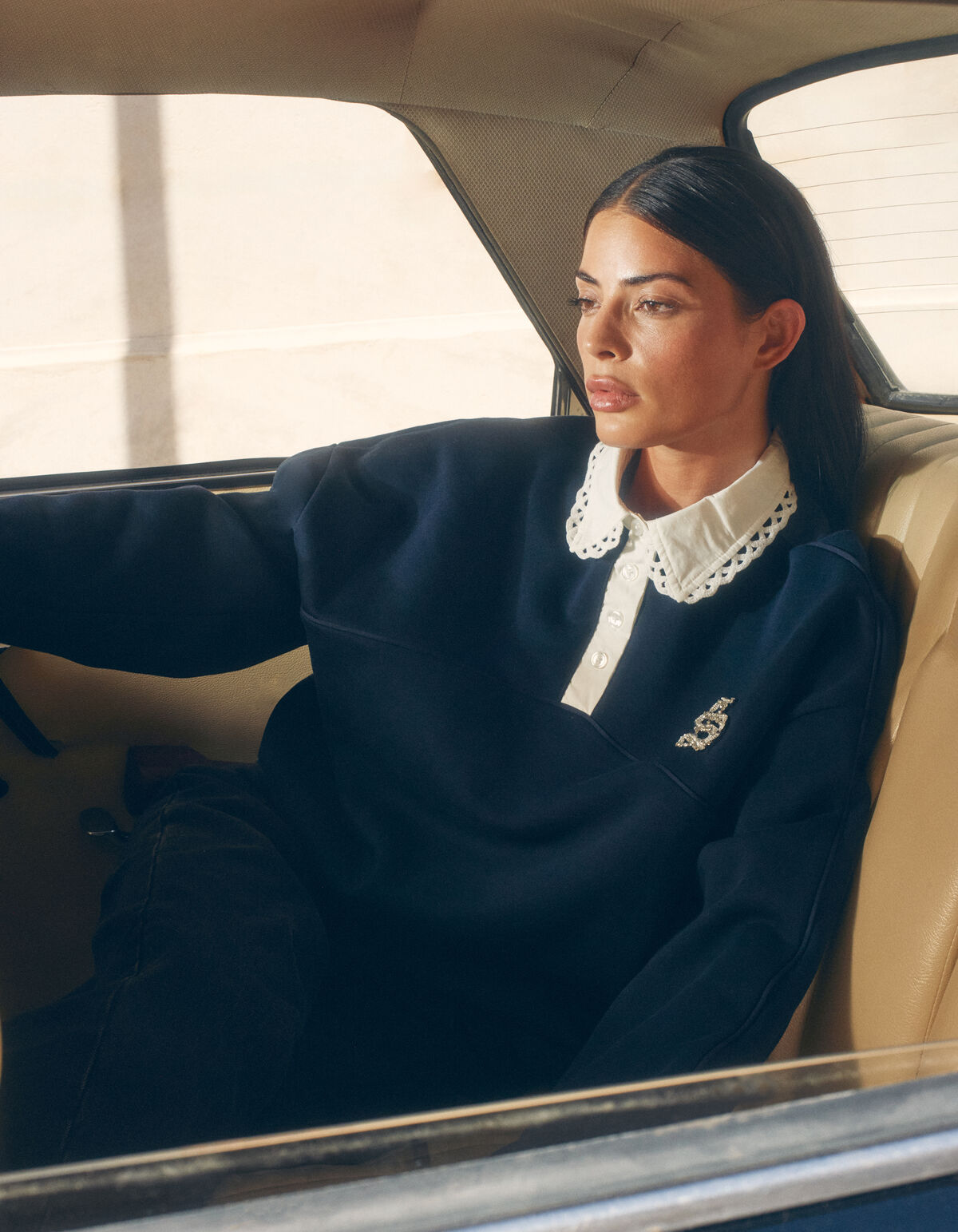 Sporty Polo Sweatshirt Dunkelblau SHOEBY WOMEN