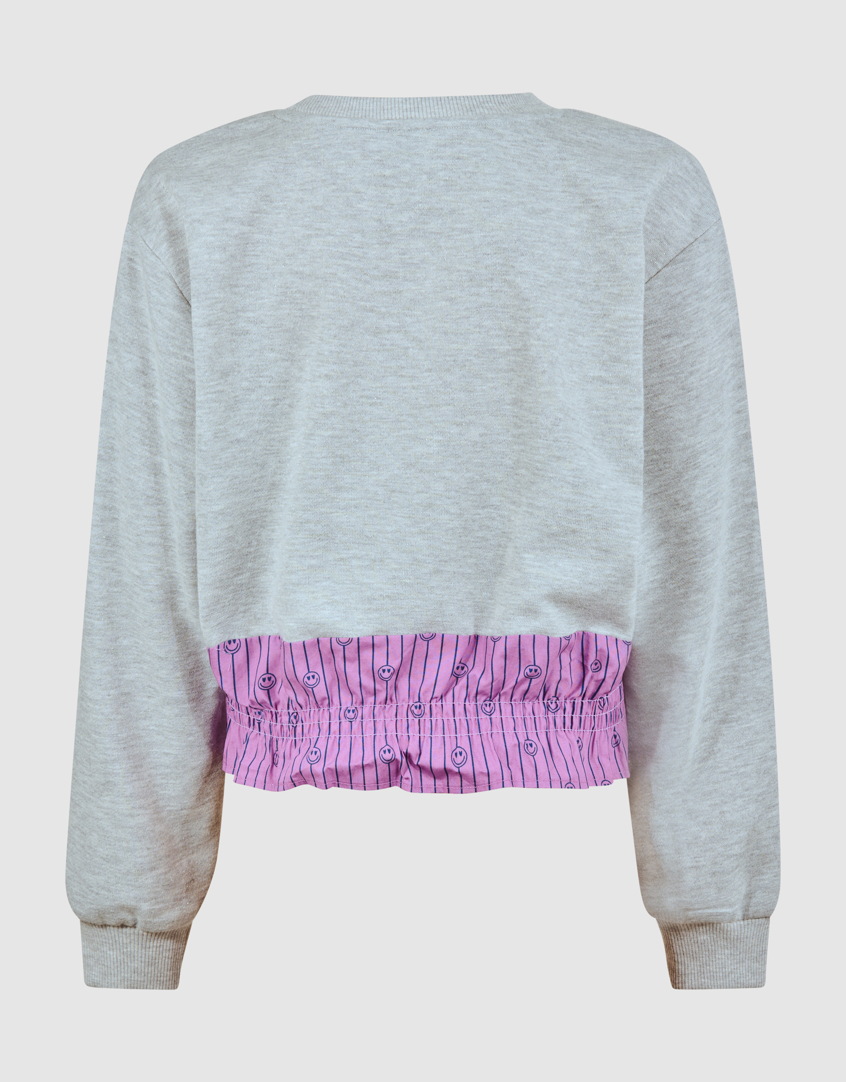 Rüschen-Nadelstreifenpullover Grau SHOEBY GIRLS