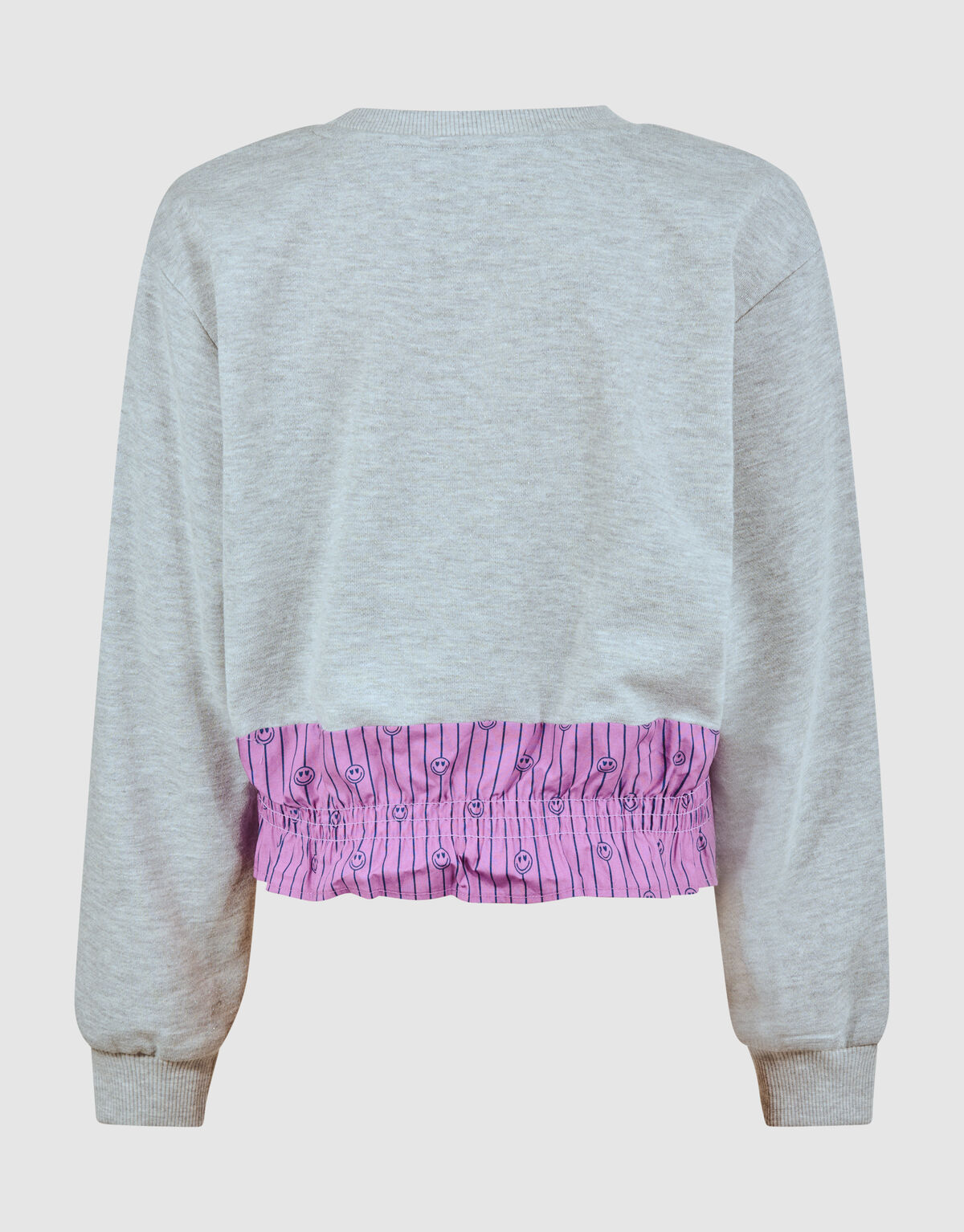 Smiley Nadelstreifen-Pullover Grau SHOEBY GIRLS