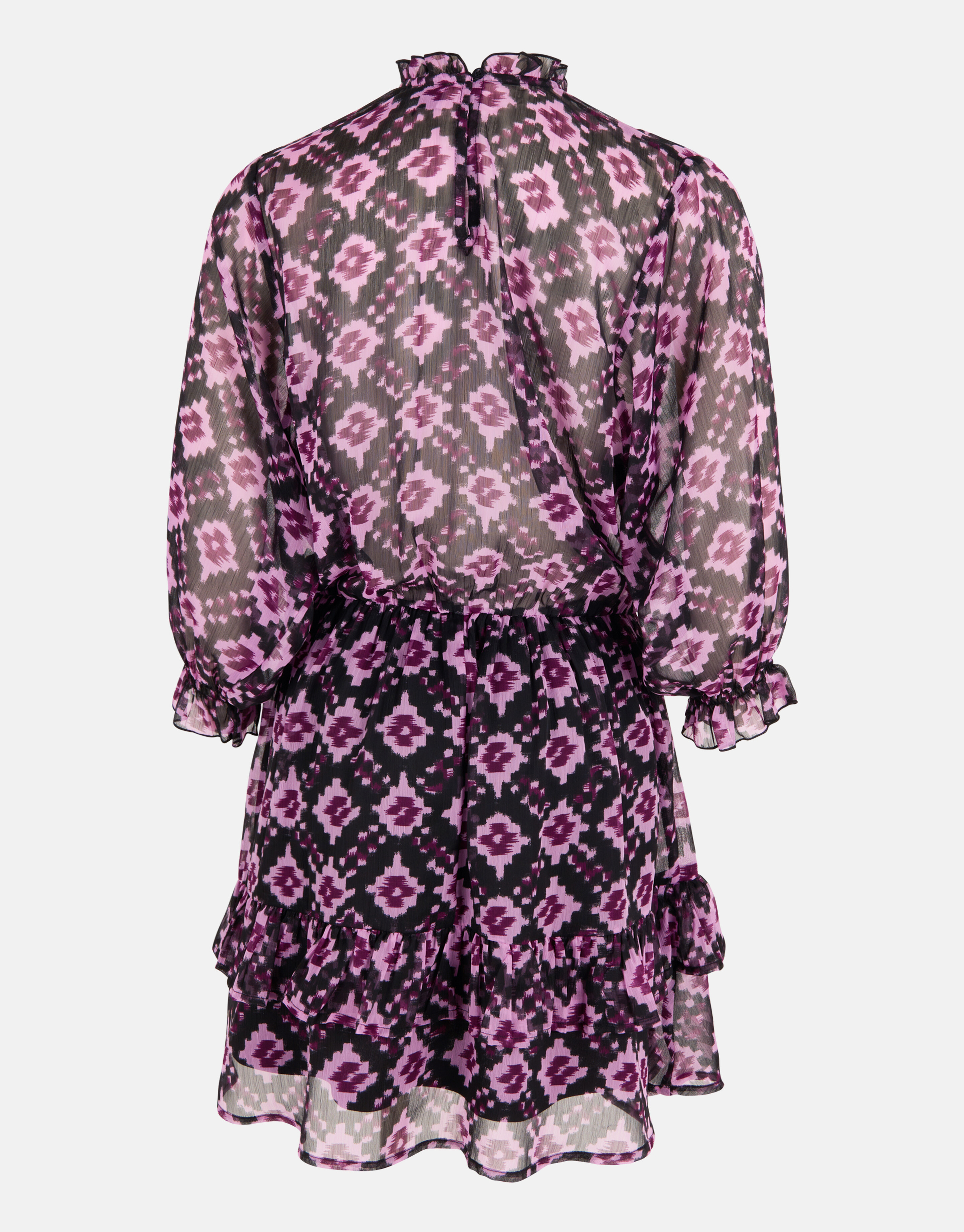 Bedrucktes Chiffonkleid Schwarz/Violett SHOEBY WOMEN